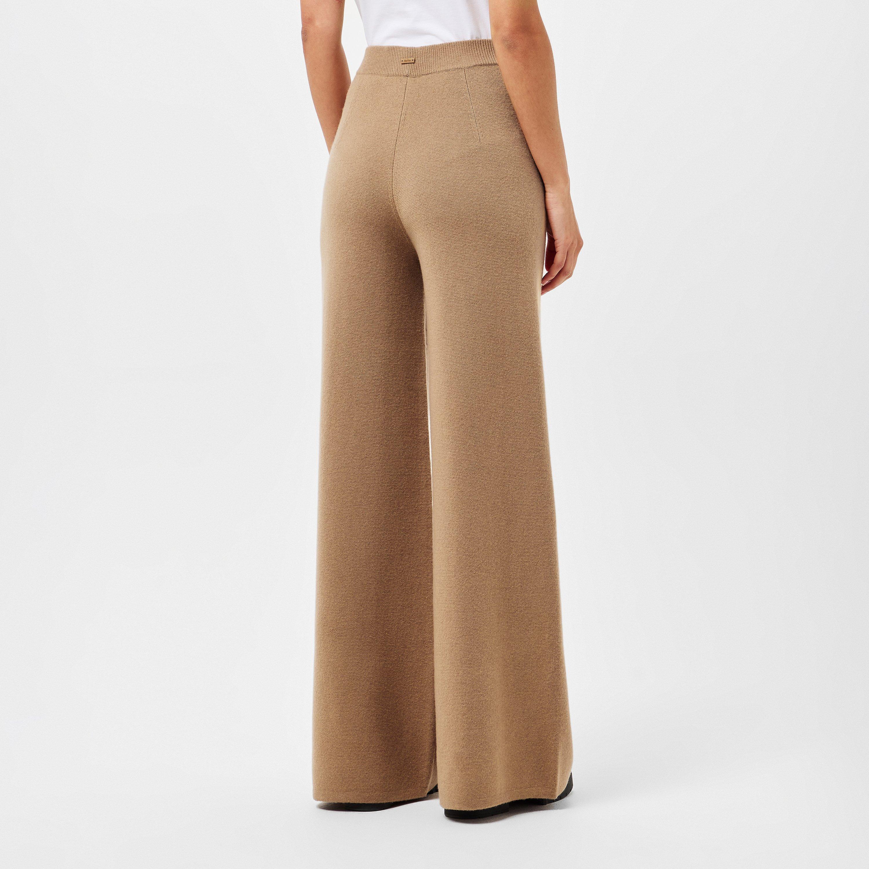 Camel - Max Mara - Women's Wide Leg Trousers - 4