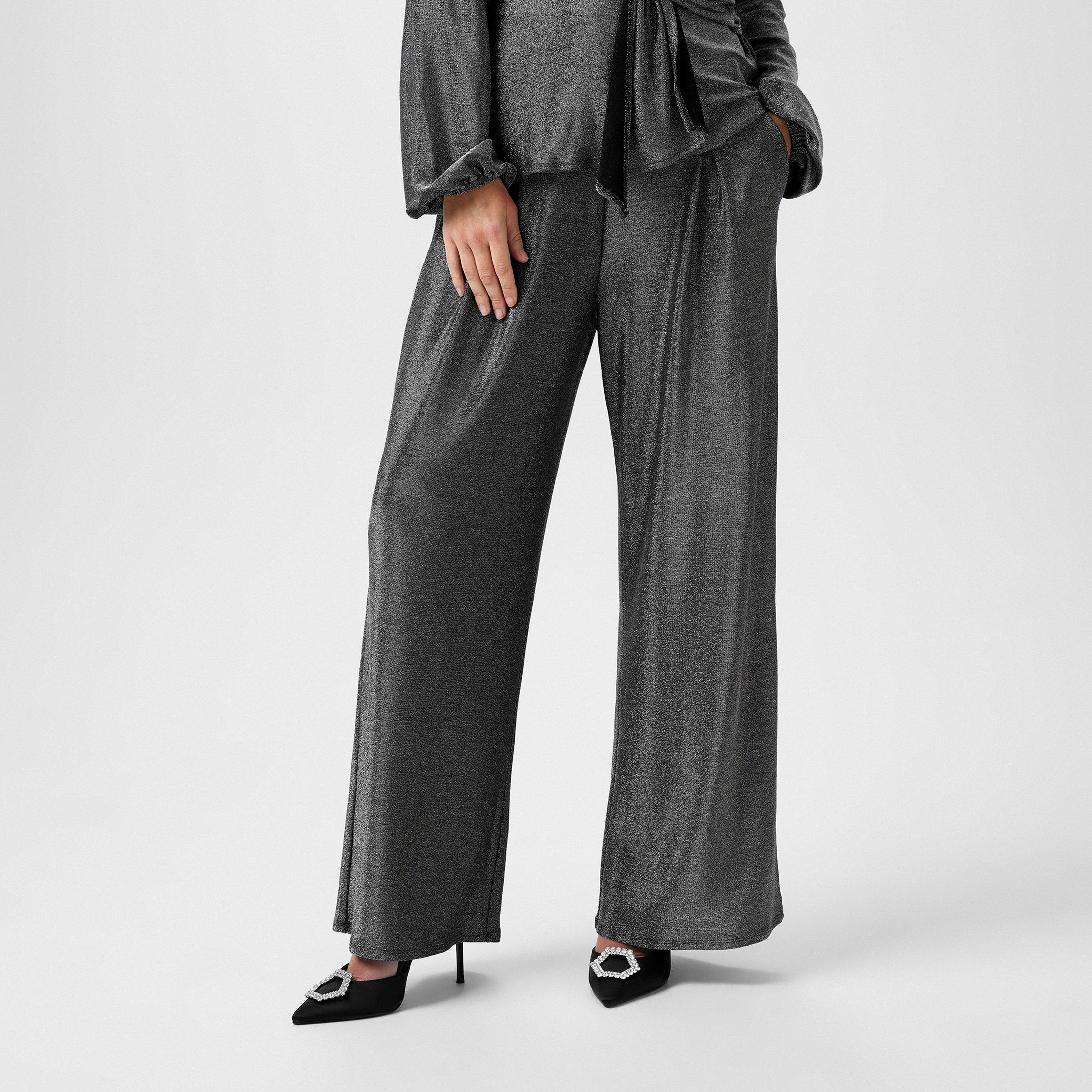 Biba Women's Wide Leg Trouser - Silver - 14 (L)