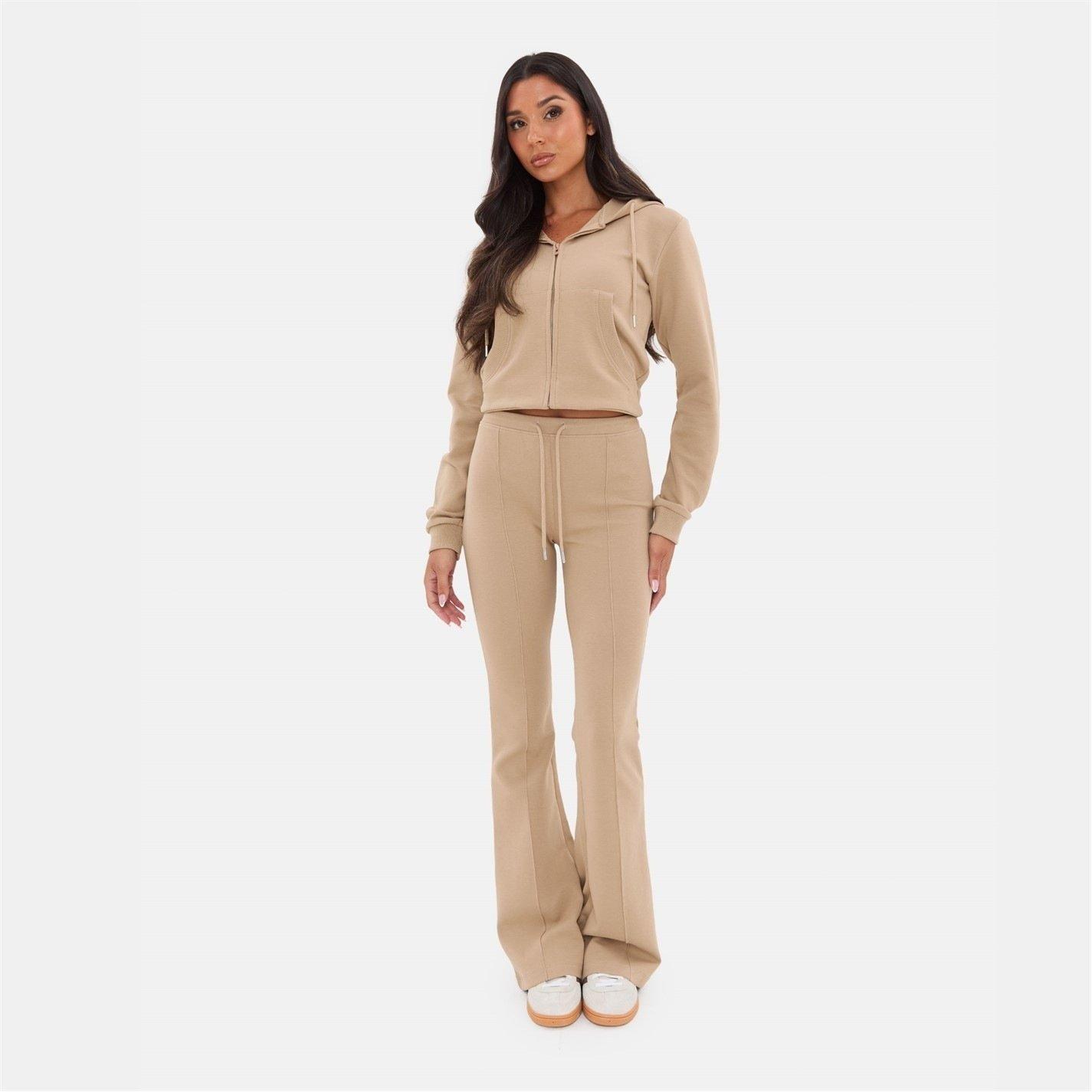 Taupe - I Saw It First - Seam Detail Flared Jogger - 1