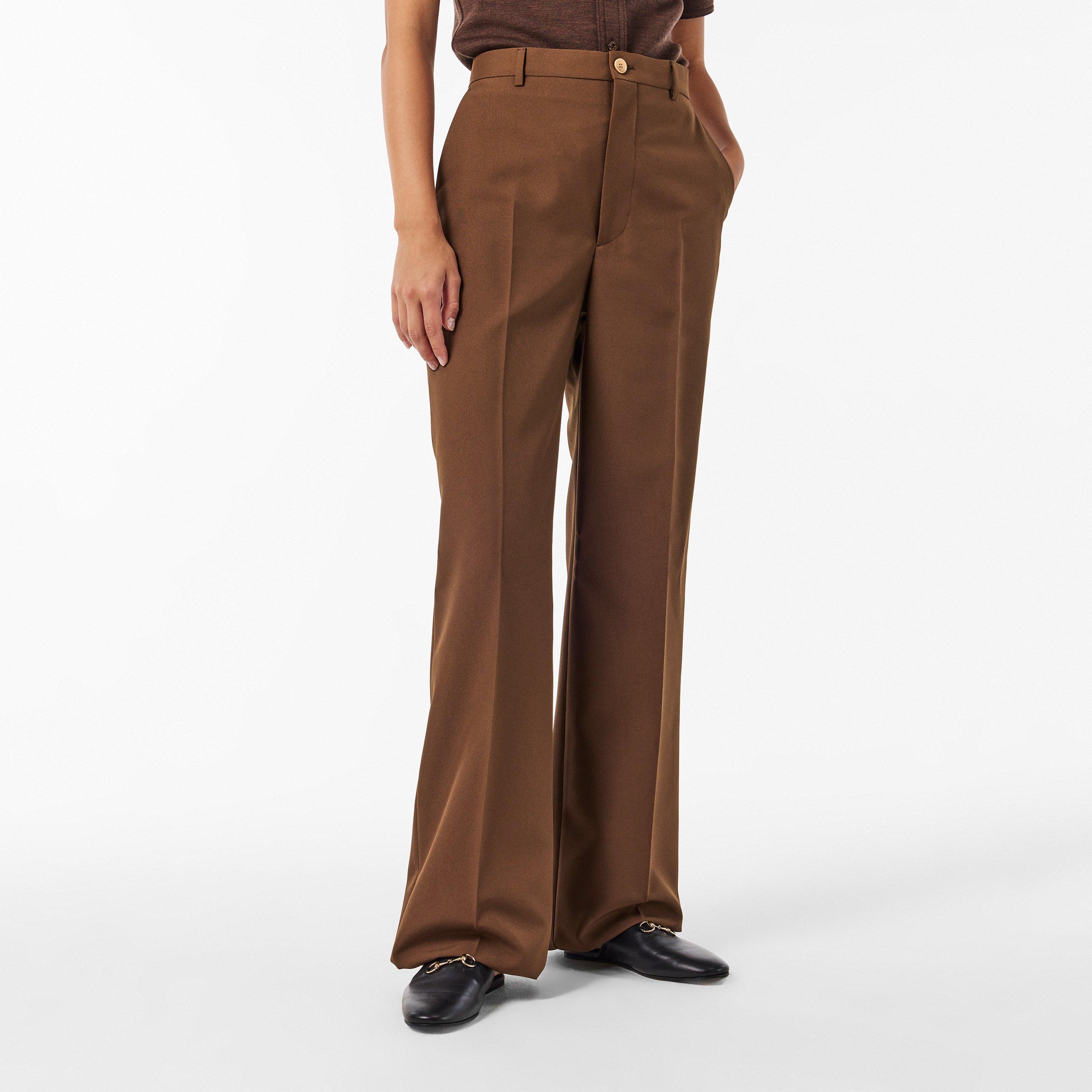 Chocolate - Gucci - Women's Wide Leg Trousers - 3