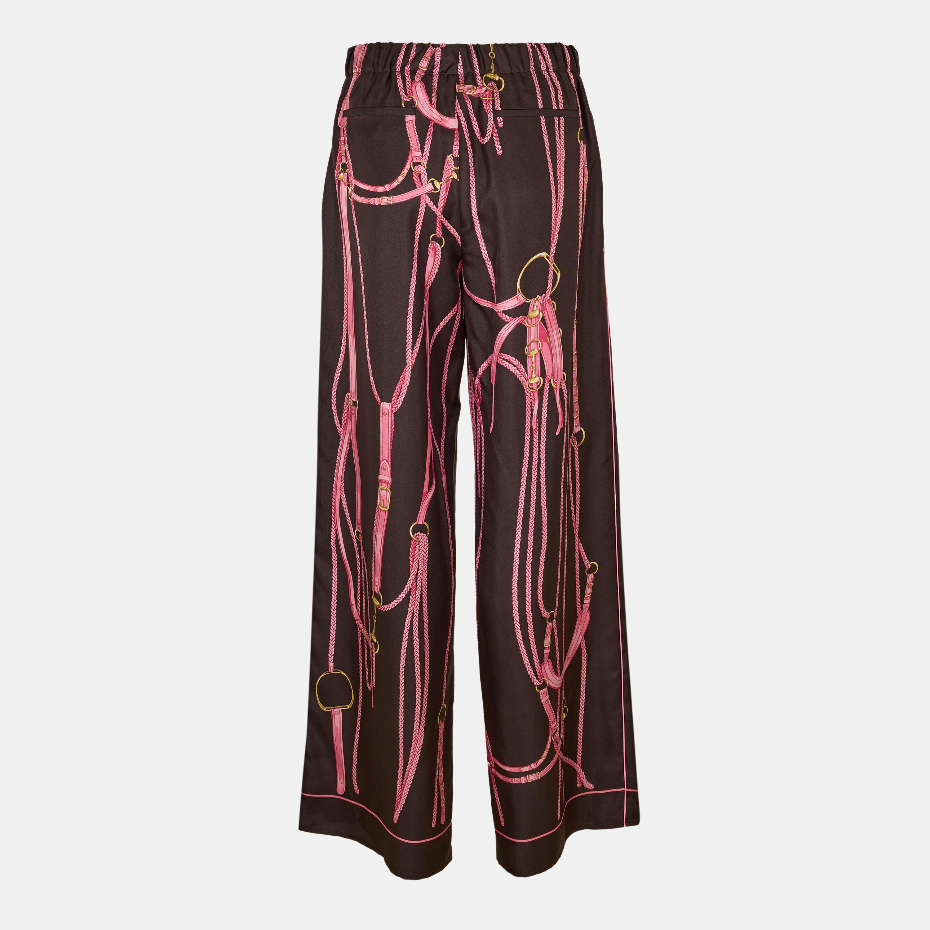 Brown/Pink - Gucci - Women's Wide Leg Trousers - 2