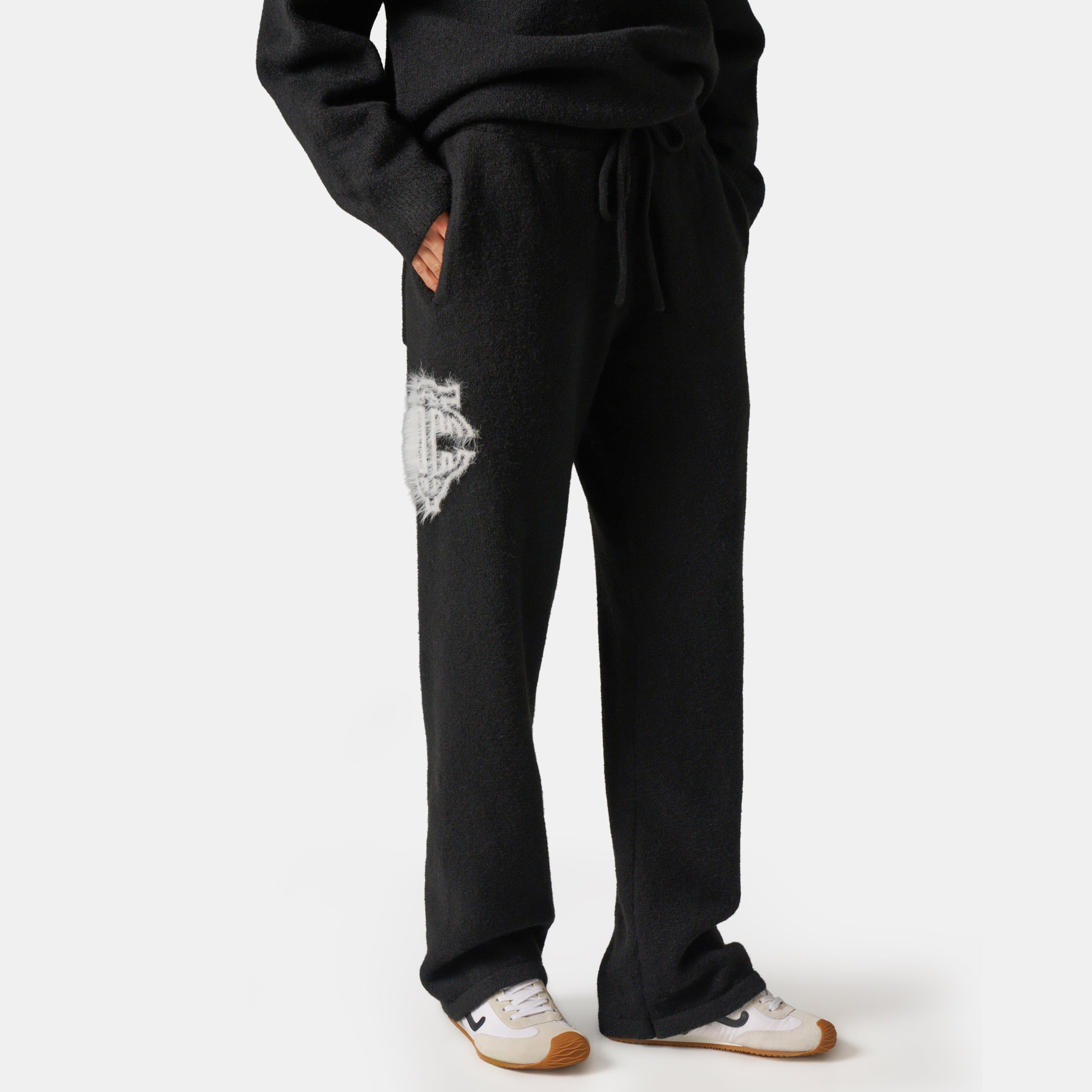 Black - The Couture Club - Womens Fluffy Knit Joggers - 3