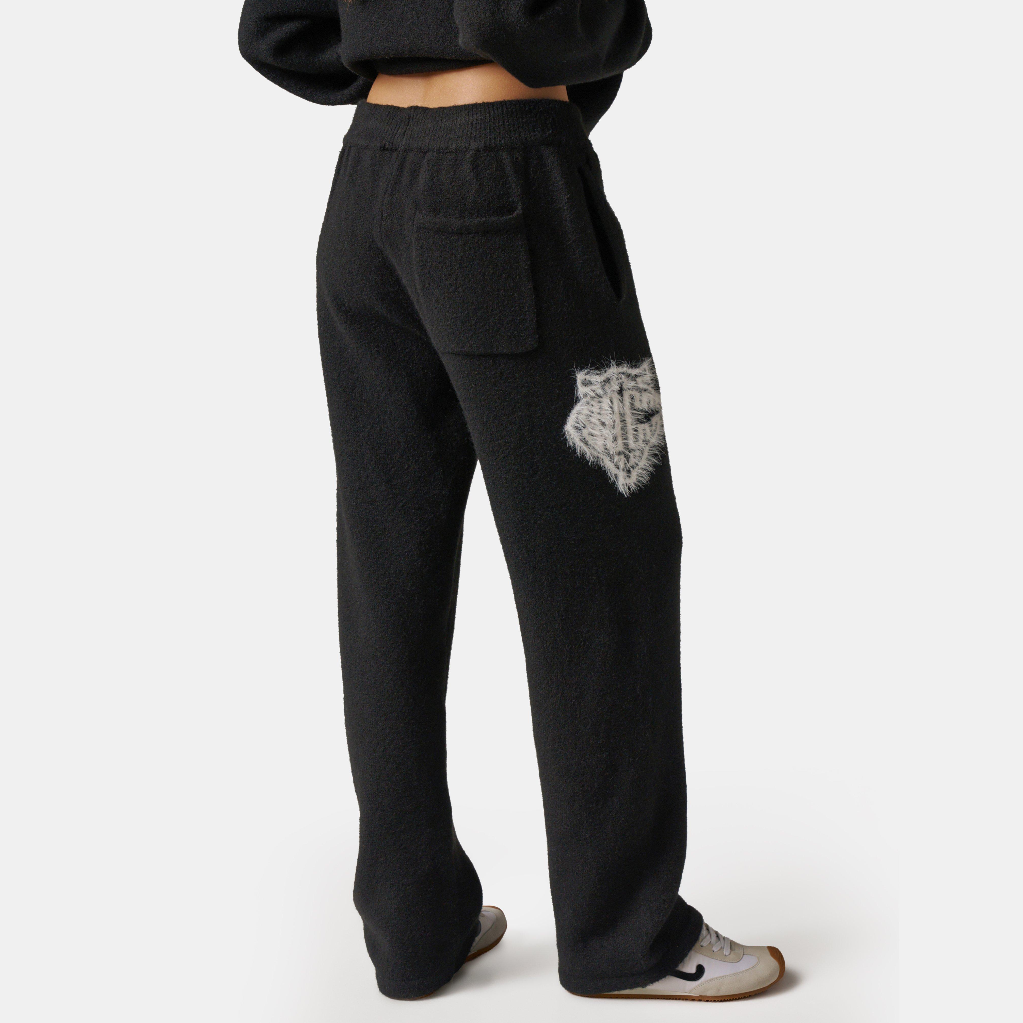 Black - The Couture Club - Womens Fluffy Knit Joggers - 4