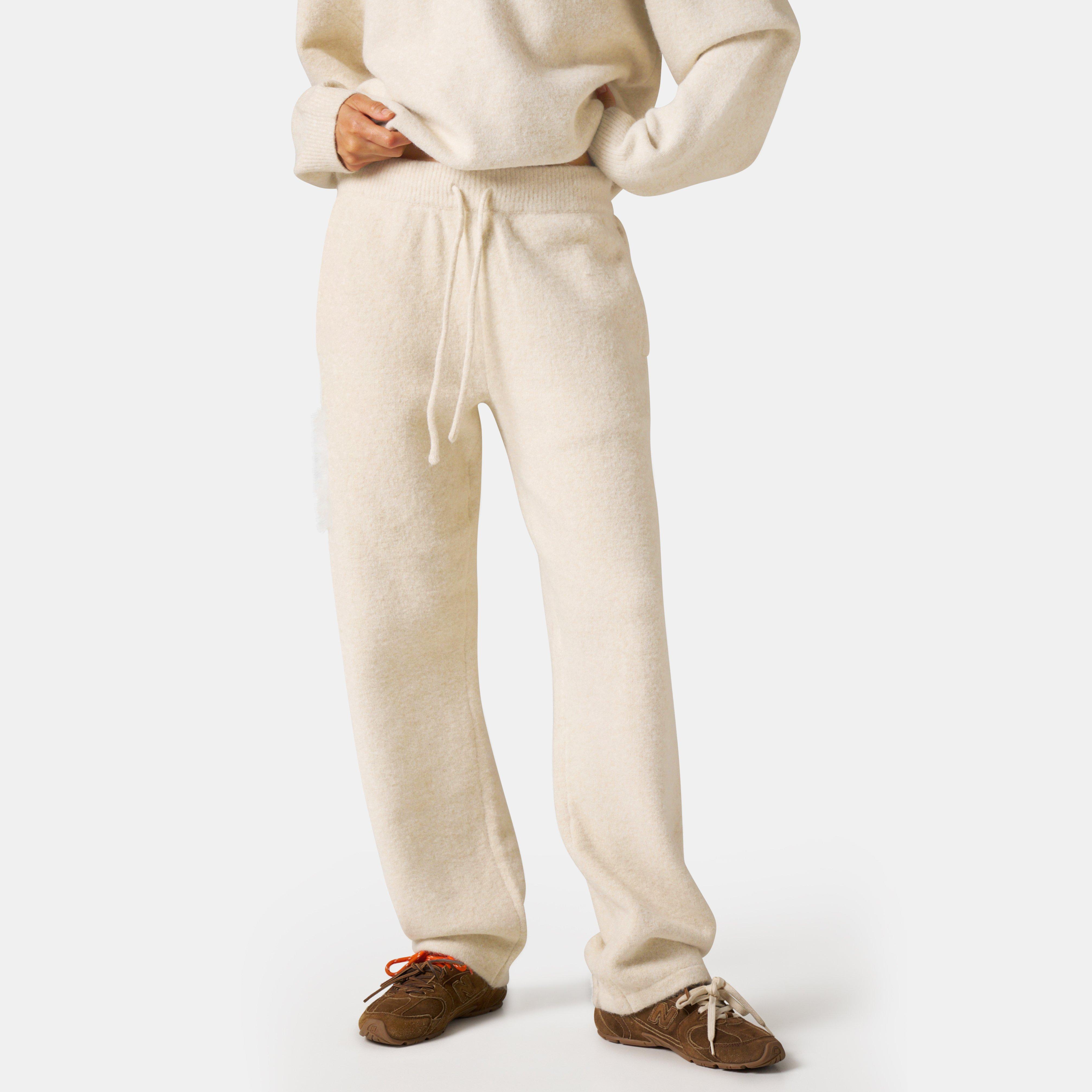 Beige - The Couture Club - Womens Fluffy Knit Joggers - 3