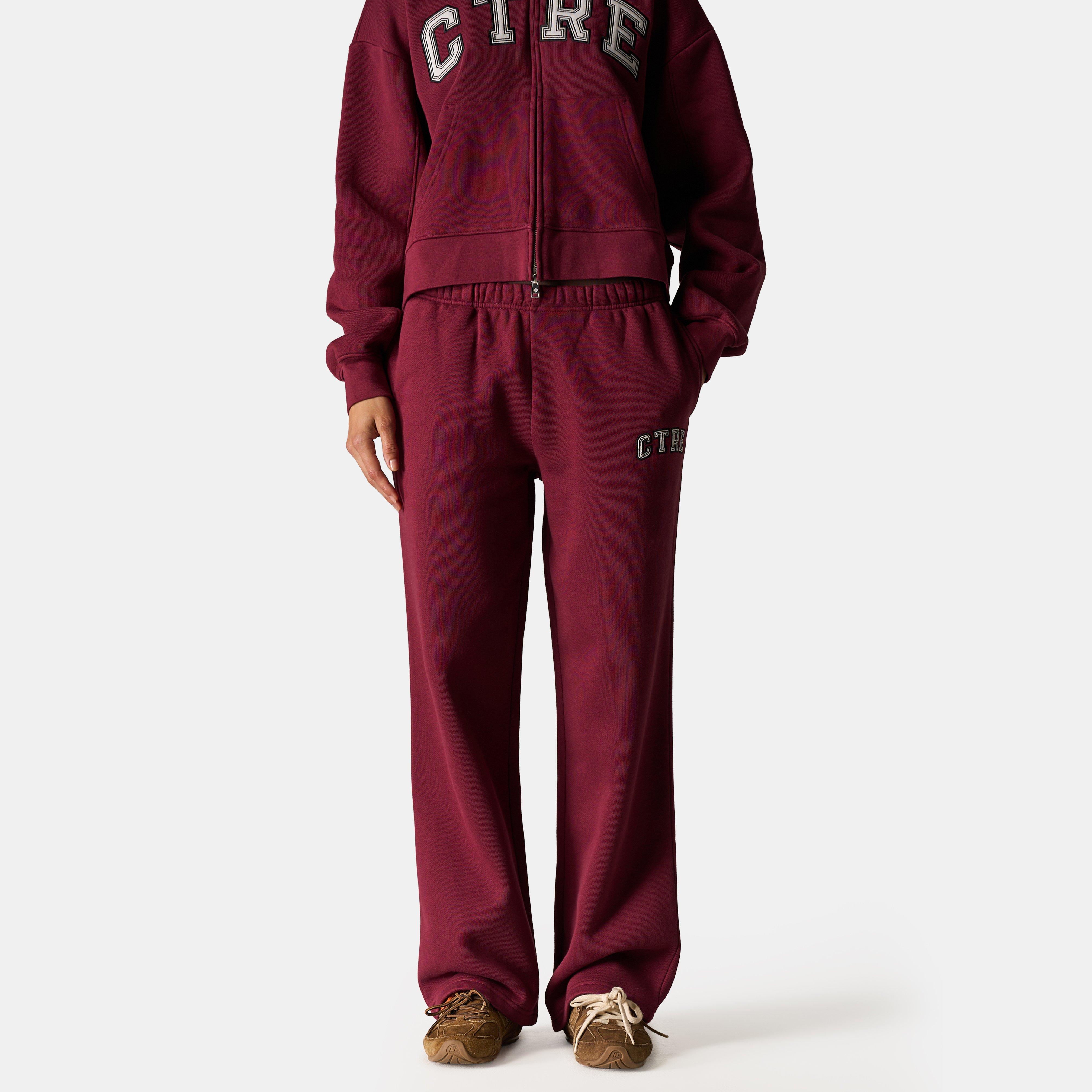 Burgundy - The Couture Club - Womens CTRE Straight Leg Knitted Joggers - 3