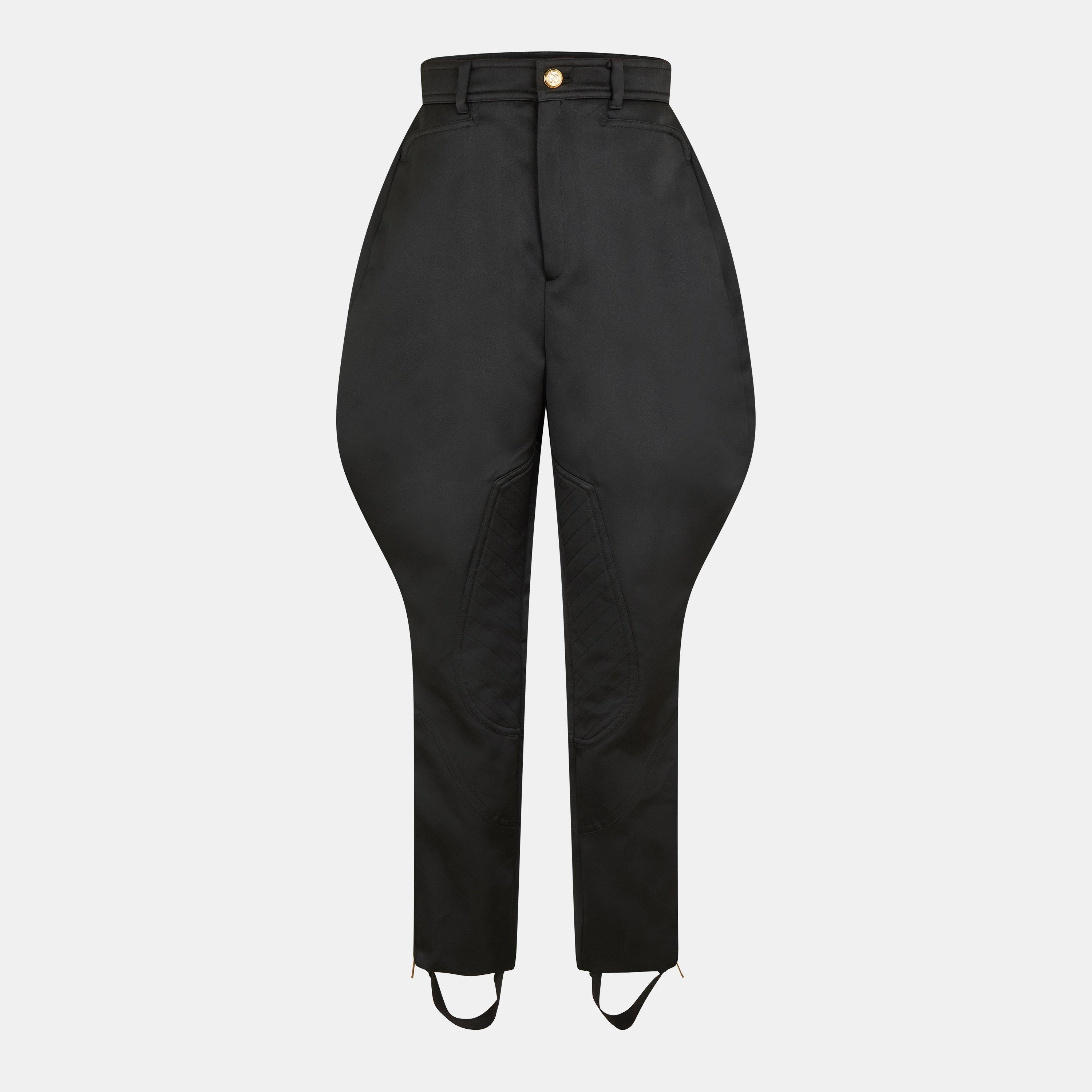 Black - Gucci - Women's High Waisted Wide Leg Trousers - 1