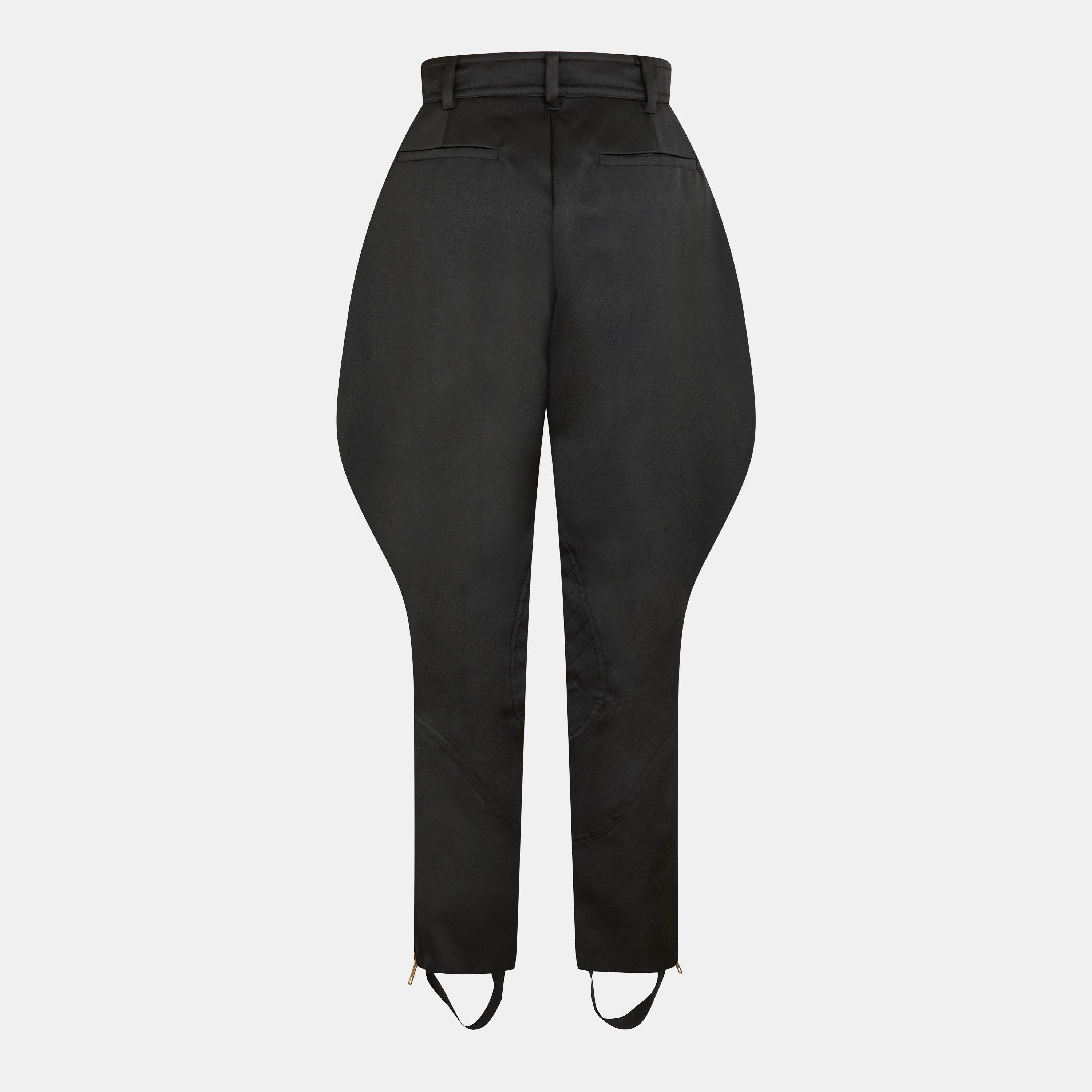 Black - Gucci - Women's High Waisted Wide Leg Trousers - 2