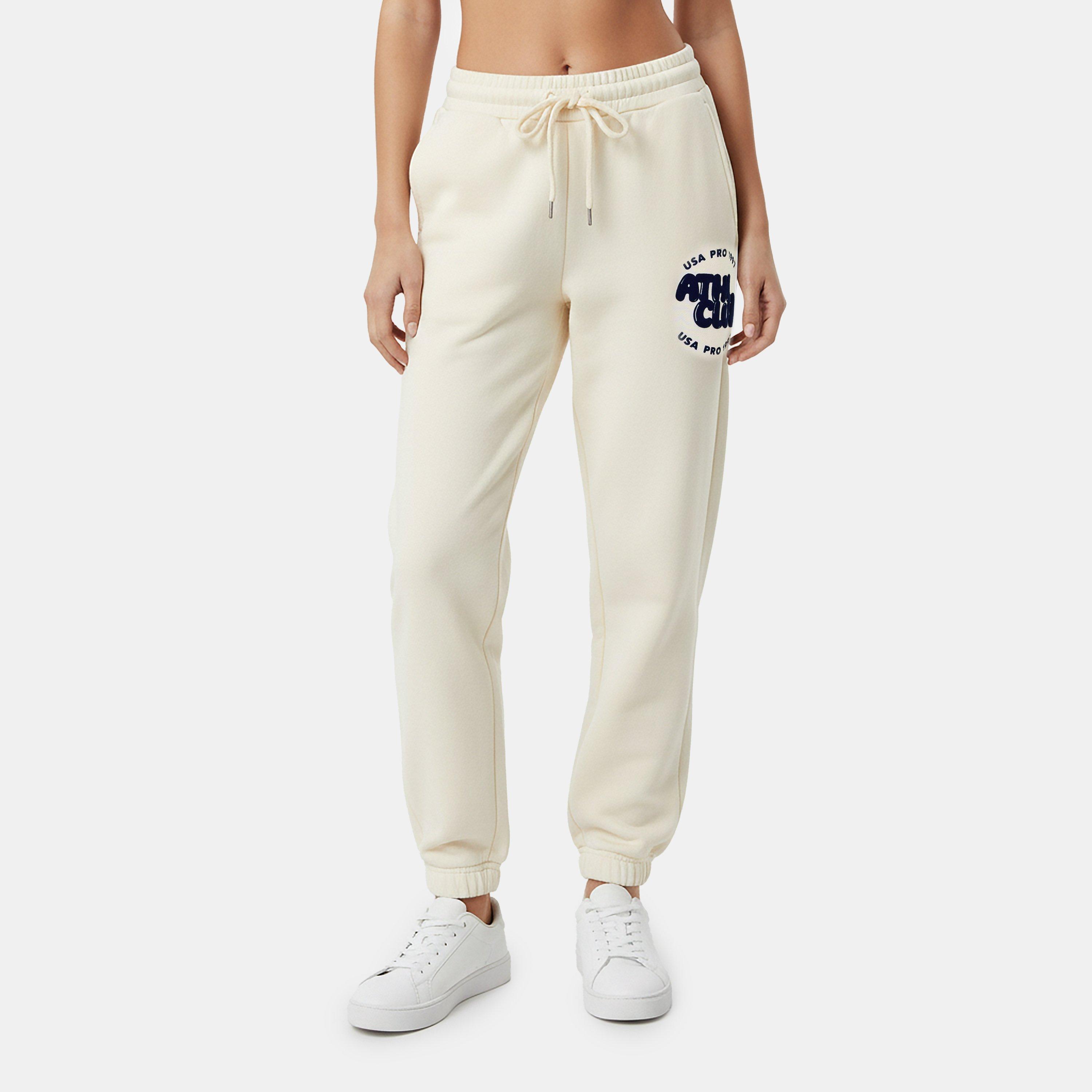 Cream - USA Pro - Womens Graphic Closed Hem Fleece Joggers - 3