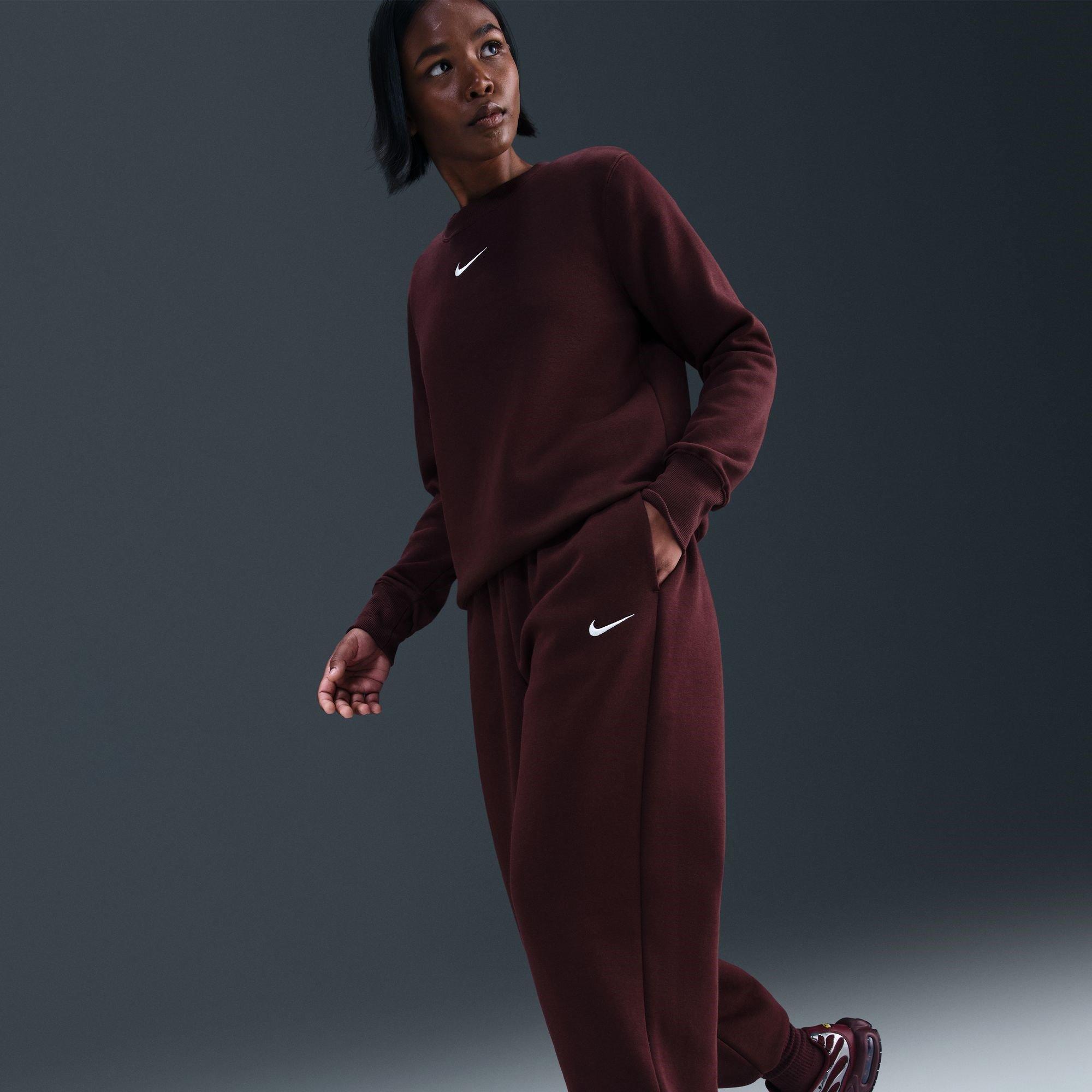 CRUSH BURGUNDY - Nike - Women's Closed Hem Fleece Jogging Bottoms - 11