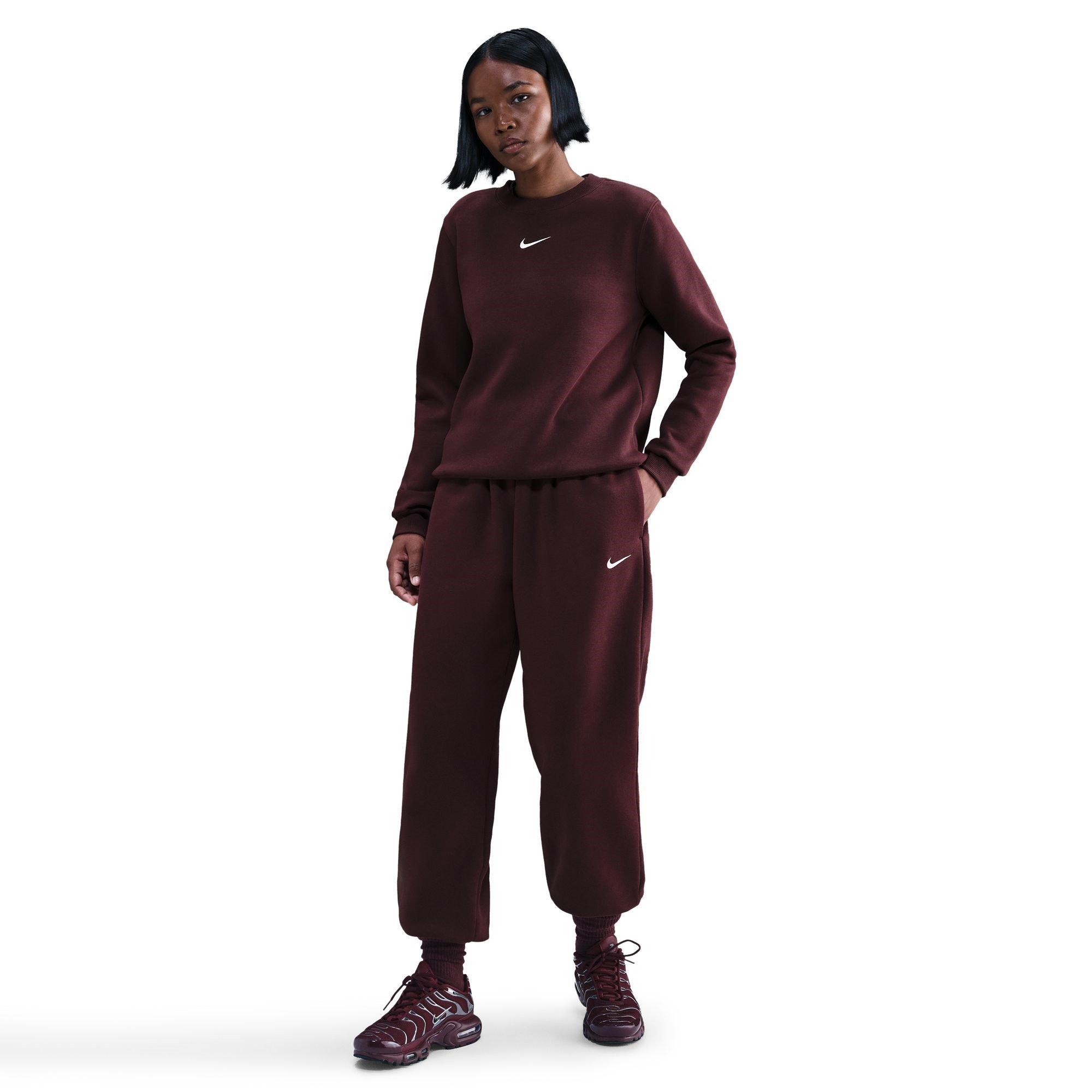 CRUSH BURGUNDY - Nike - Women's Closed Hem Fleece Jogging Bottoms - 3