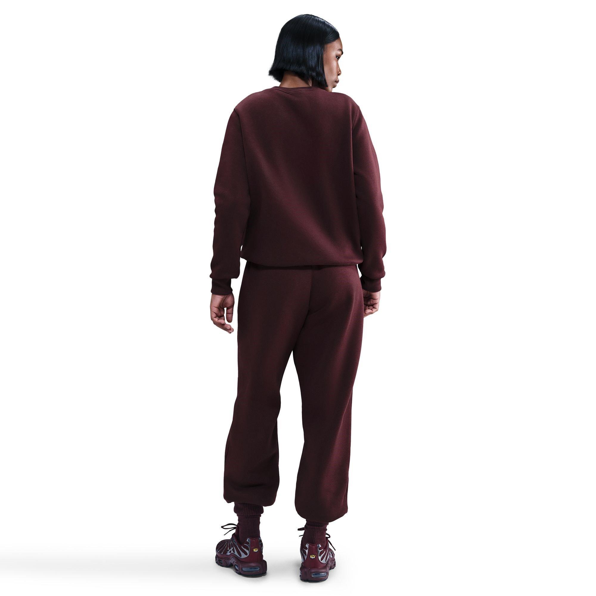 CRUSH BURGUNDY - Nike - Women's Closed Hem Fleece Jogging Bottoms - 4