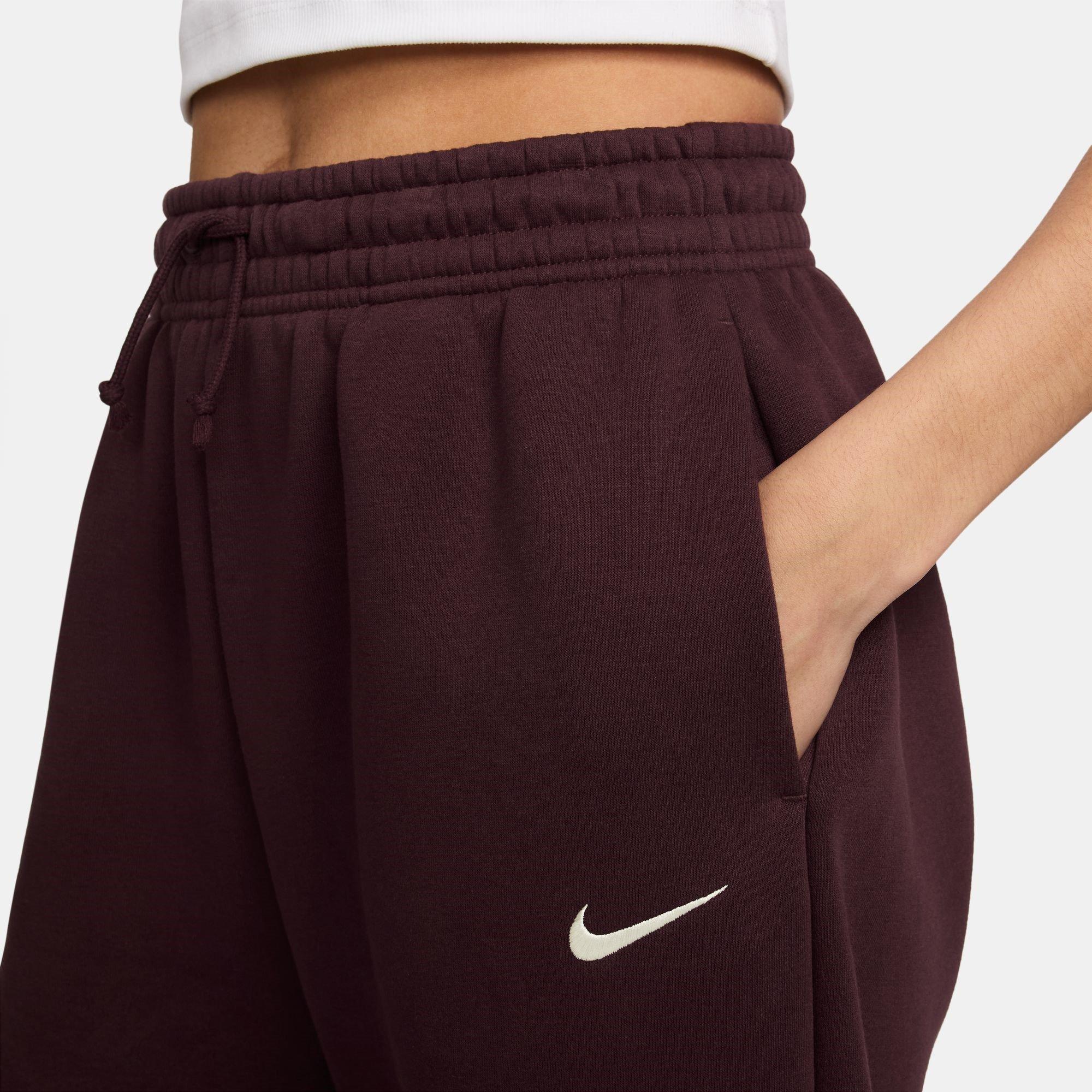 CRUSH BURGUNDY - Nike - Women's Closed Hem Fleece Jogging Bottoms - 5