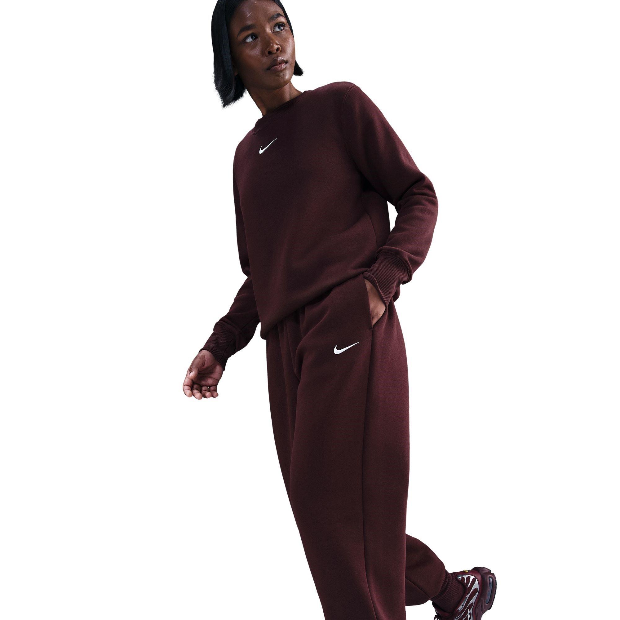 CRUSH BURGUNDY - Nike - Women's Closed Hem Fleece Jogging Bottoms - 6