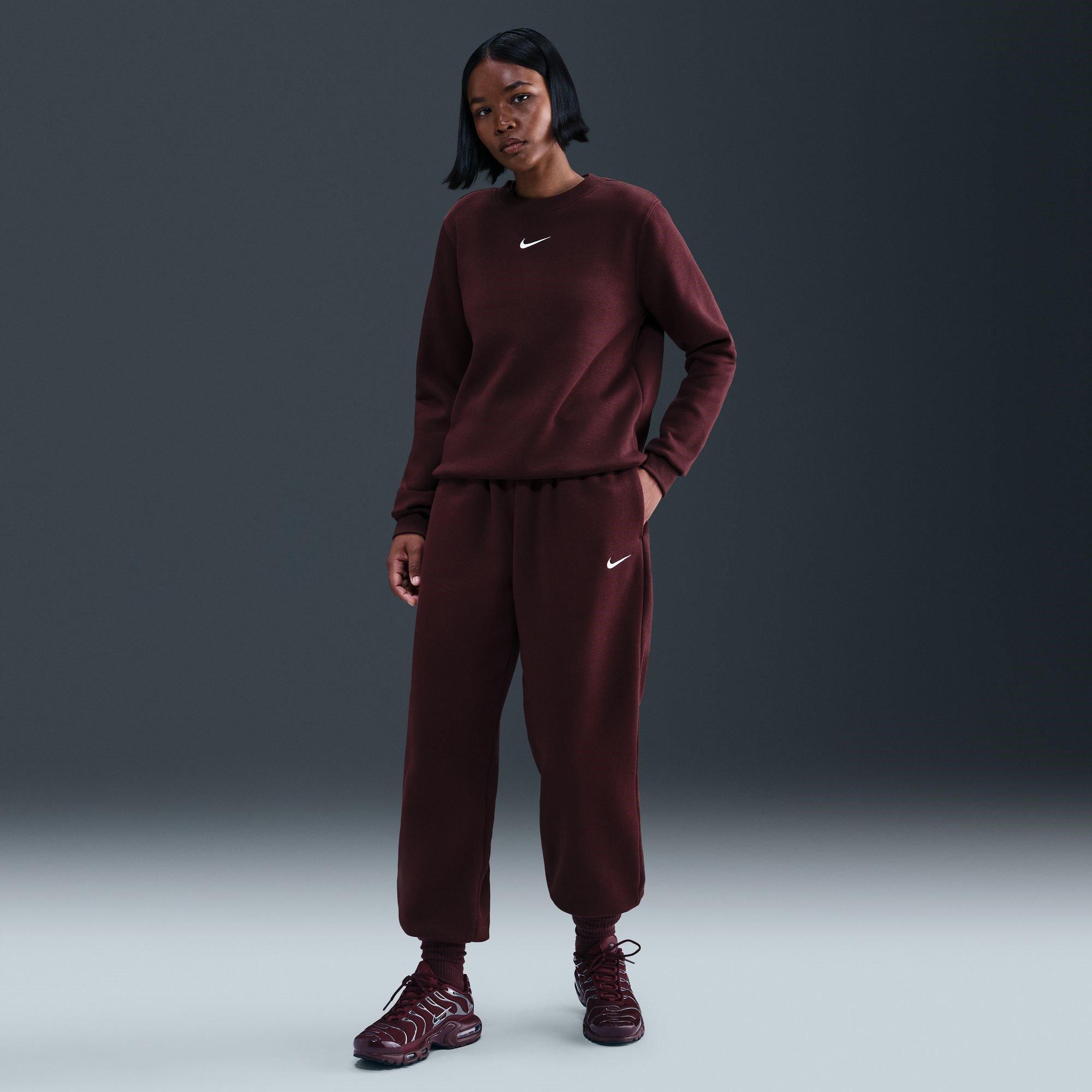 CRUSH BURGUNDY - Nike - Women's Closed Hem Fleece Jogging Bottoms - 7