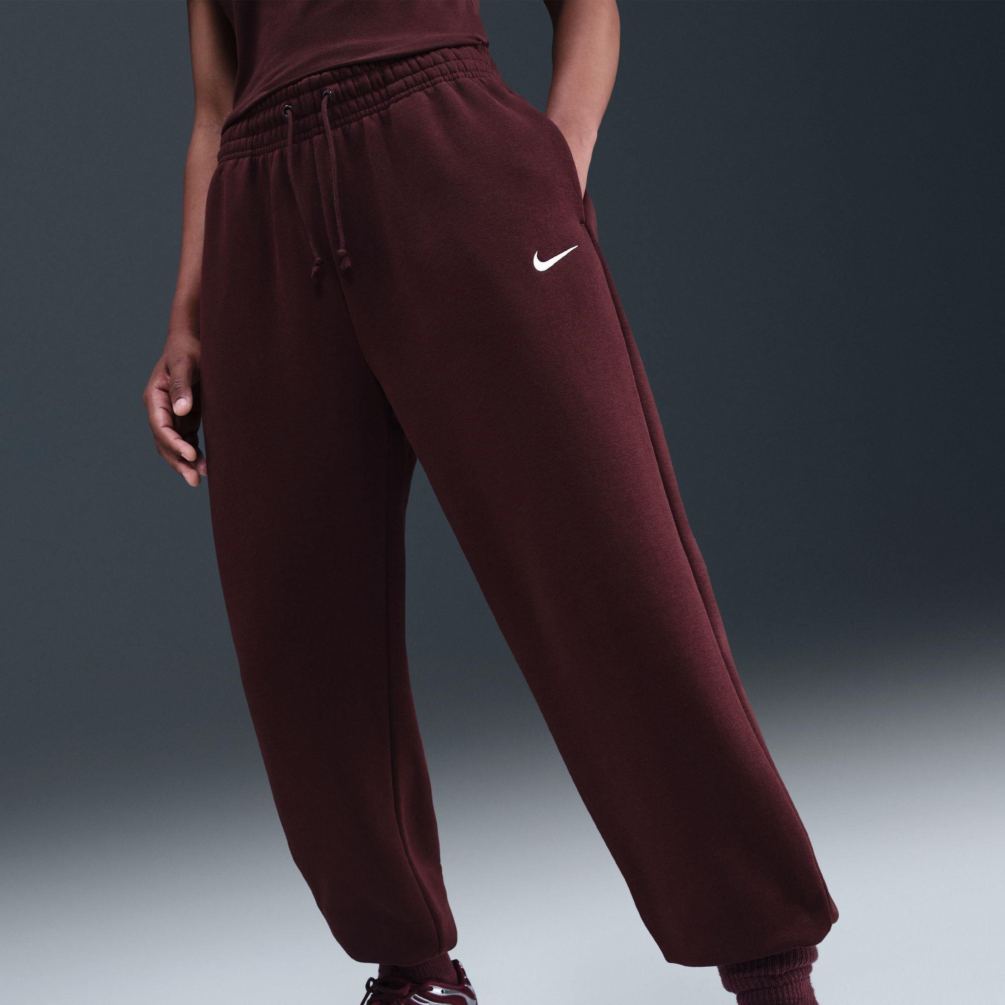 CRUSH BURGUNDY - Nike - Women's Closed Hem Fleece Jogging Bottoms - 9