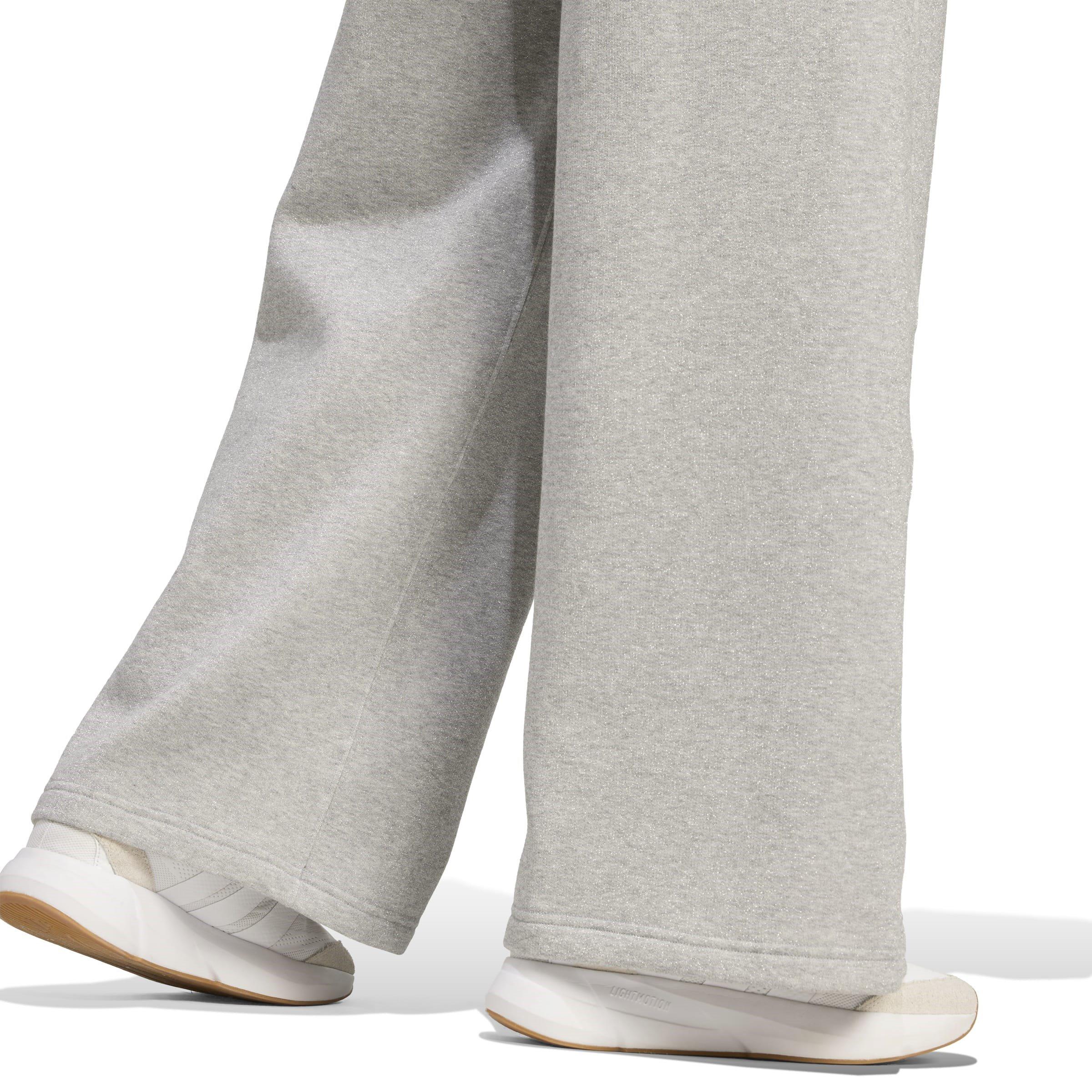 Silver - adidas - Glitter Closed Hem Fleece Joggers - 5