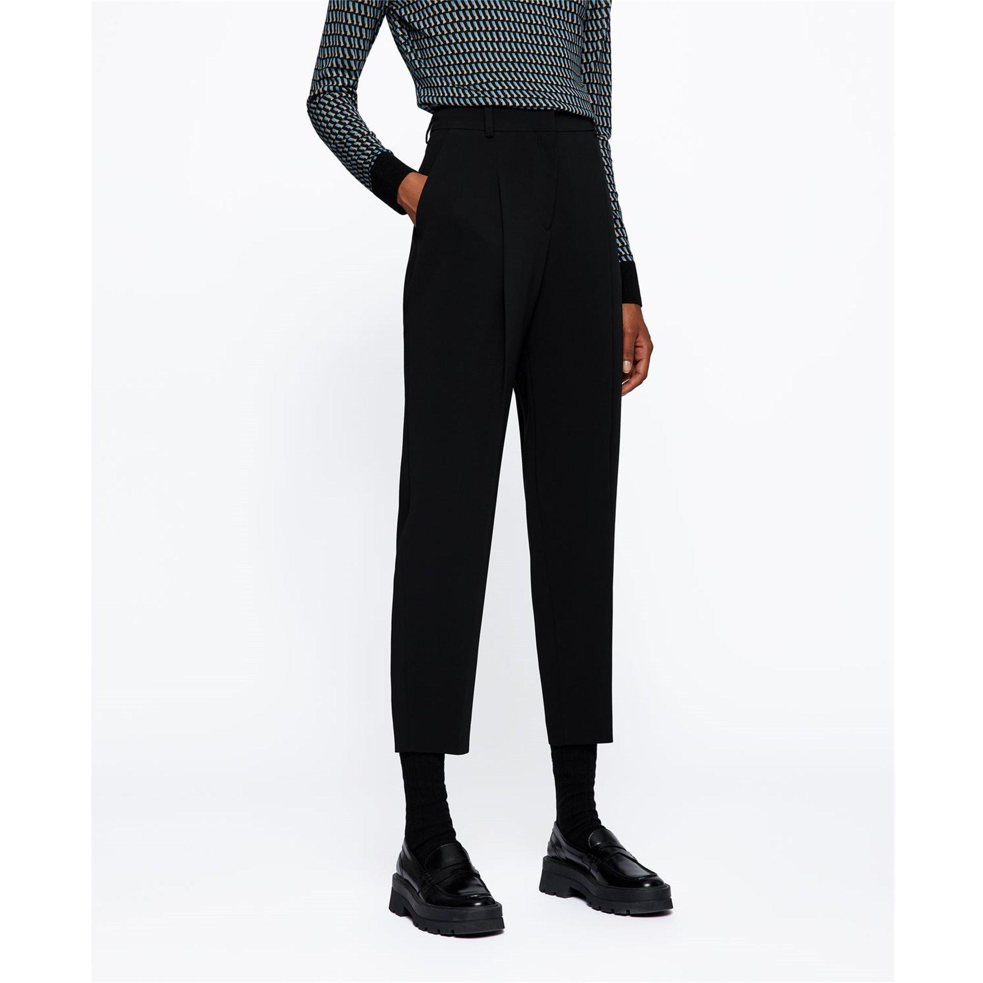 Black - Boss - Women's Tapana Wide Leg Trousers - 2