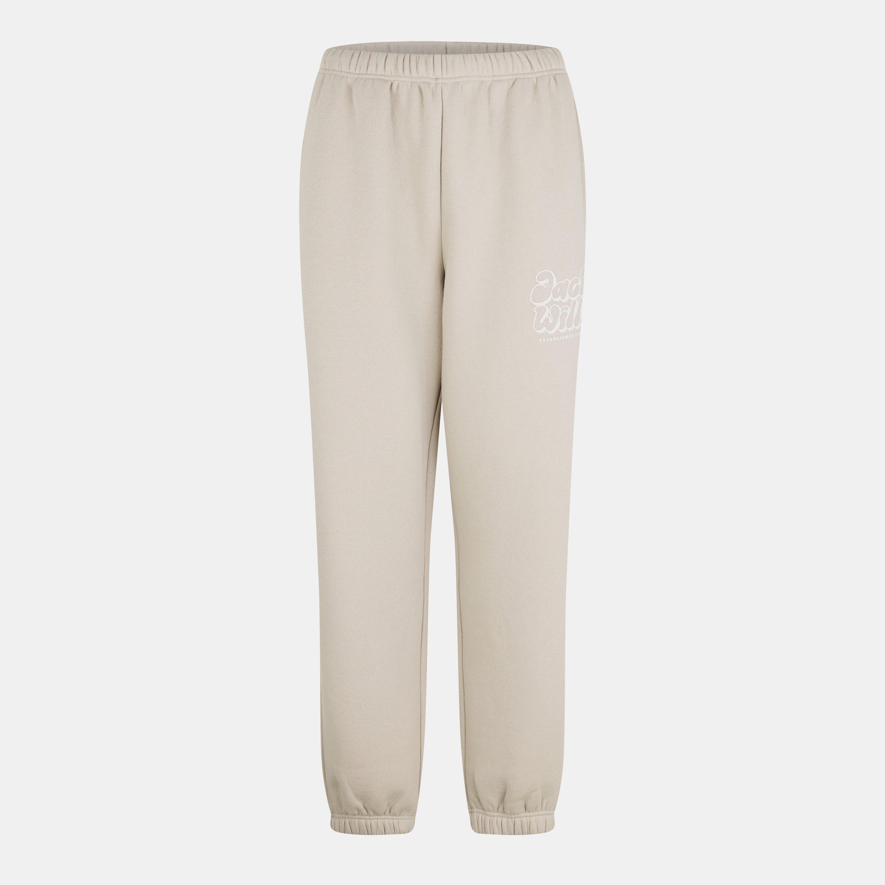 Jack Wills Women's Closed Hem Fleece Joggers - Cream - 14 (L)