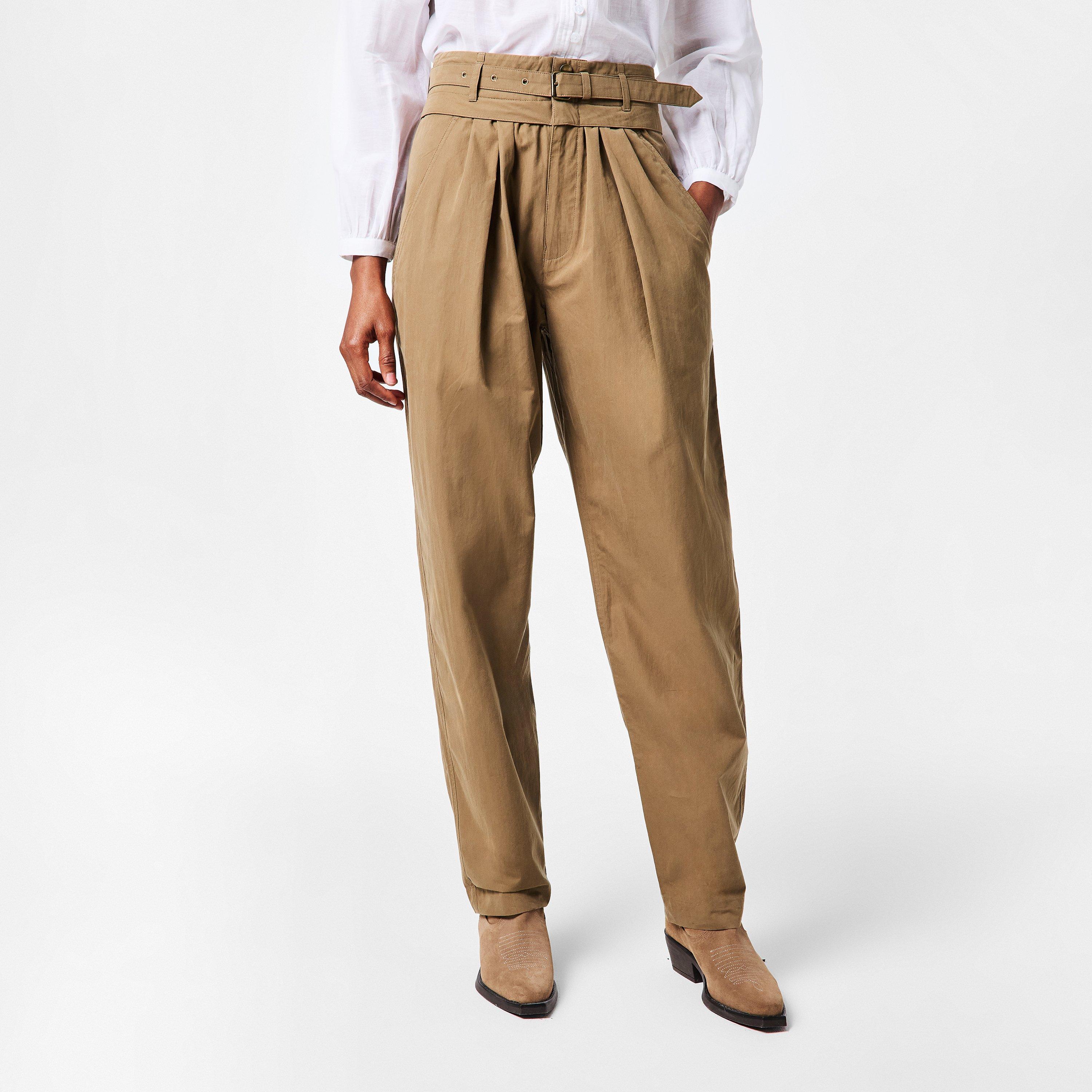 Khaki 67KI - Marant Etoile - Women's Celia Wide Leg Trousers - 3