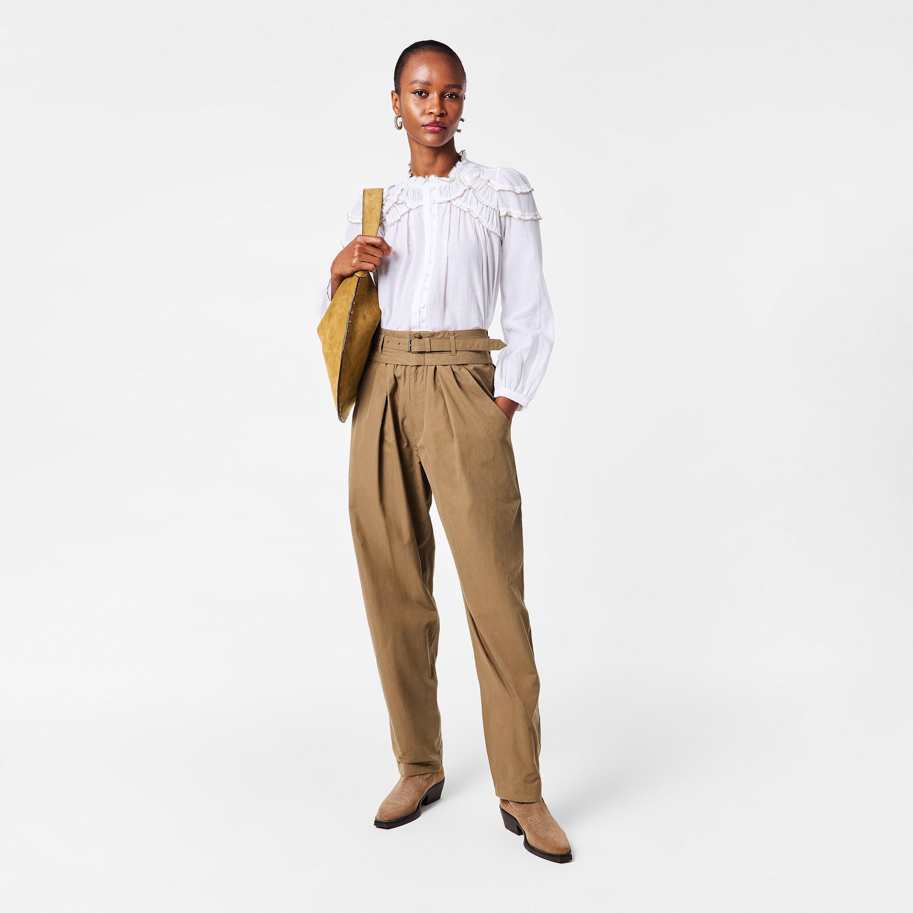 Khaki 67KI - Marant Etoile - Women's Celia Wide Leg Trousers - 6