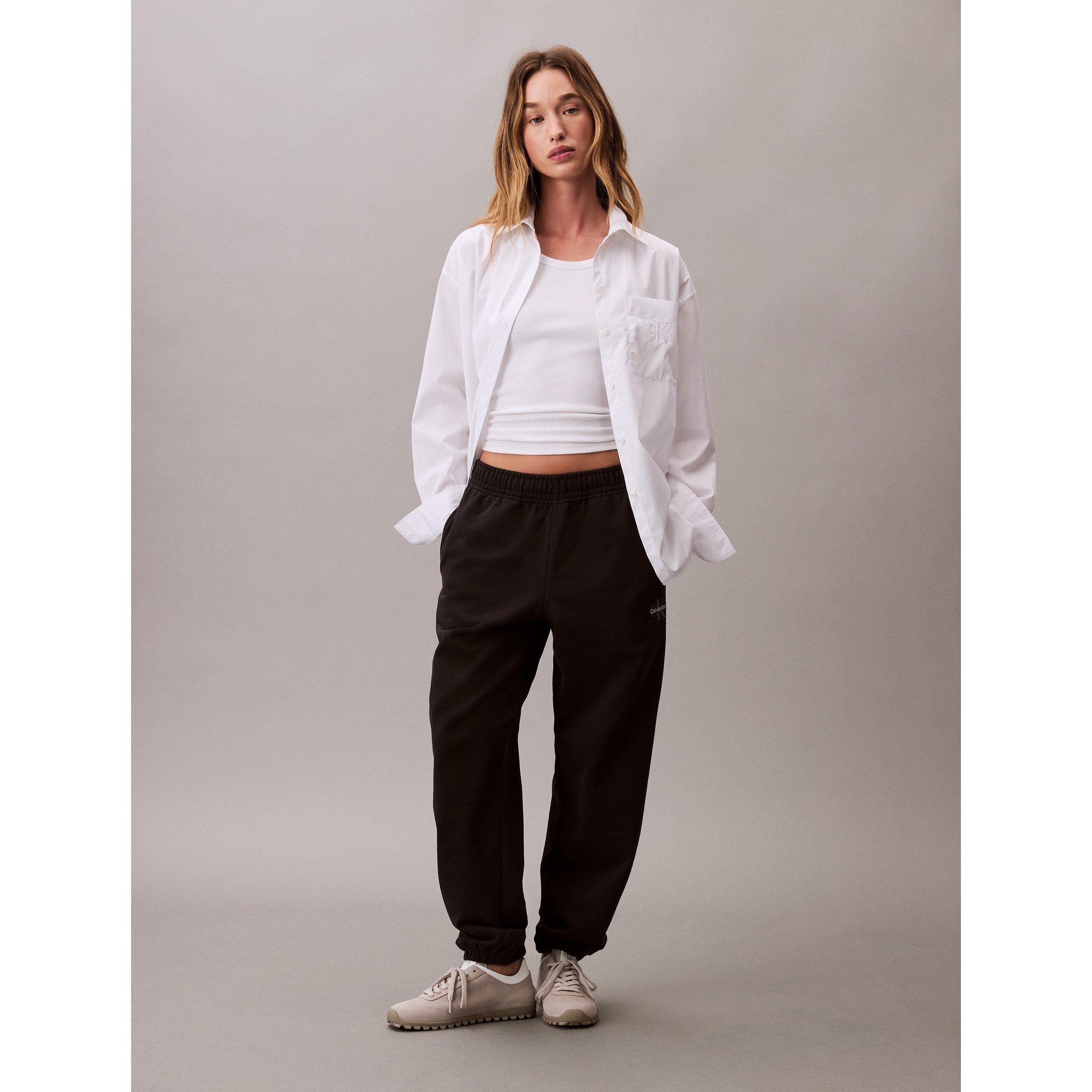Black - Calvin Klein Jeans - Women's CKJ Mono Closed Hem Fleece Joggers - 2