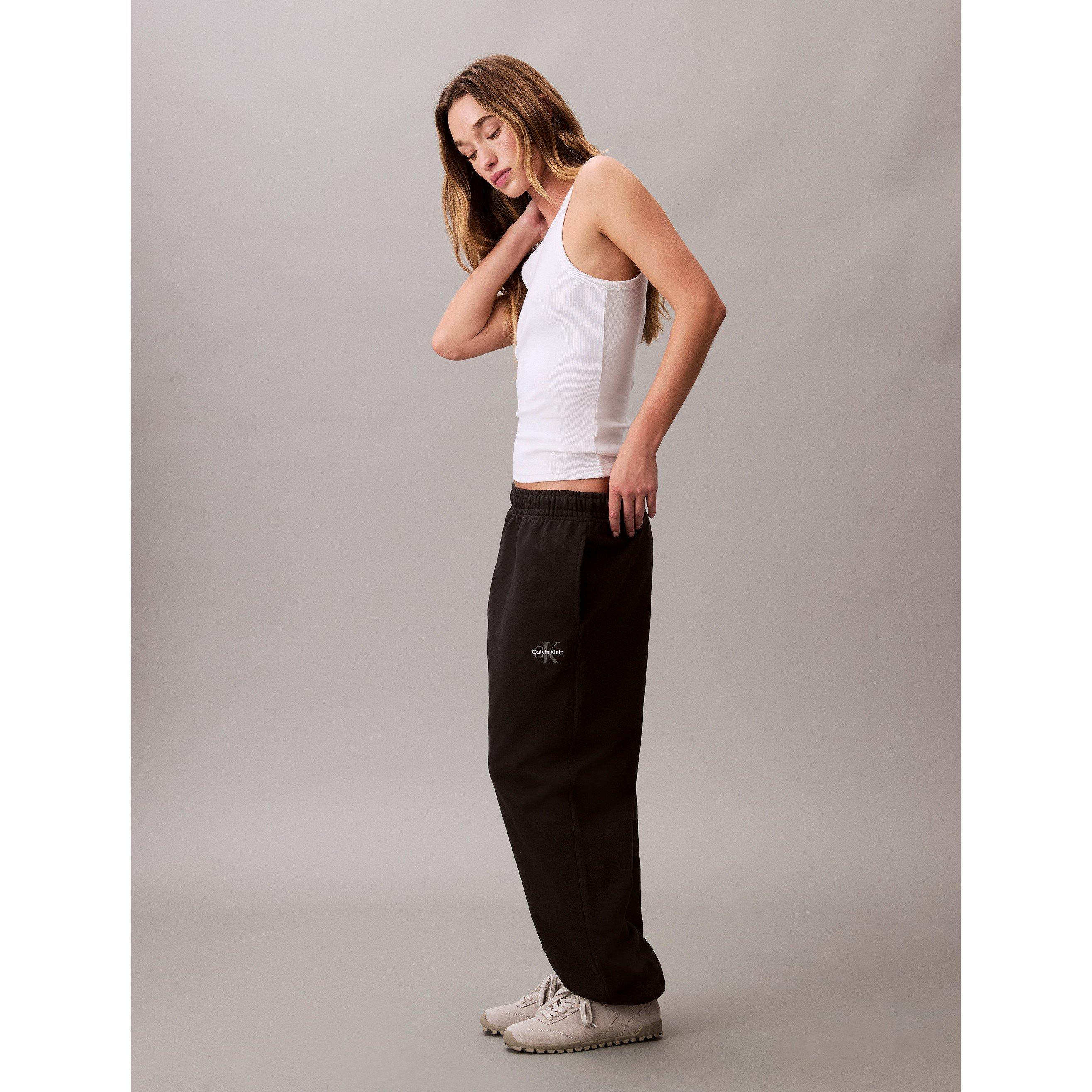 Black - Calvin Klein Jeans - Women's CKJ Mono Closed Hem Fleece Joggers - 5