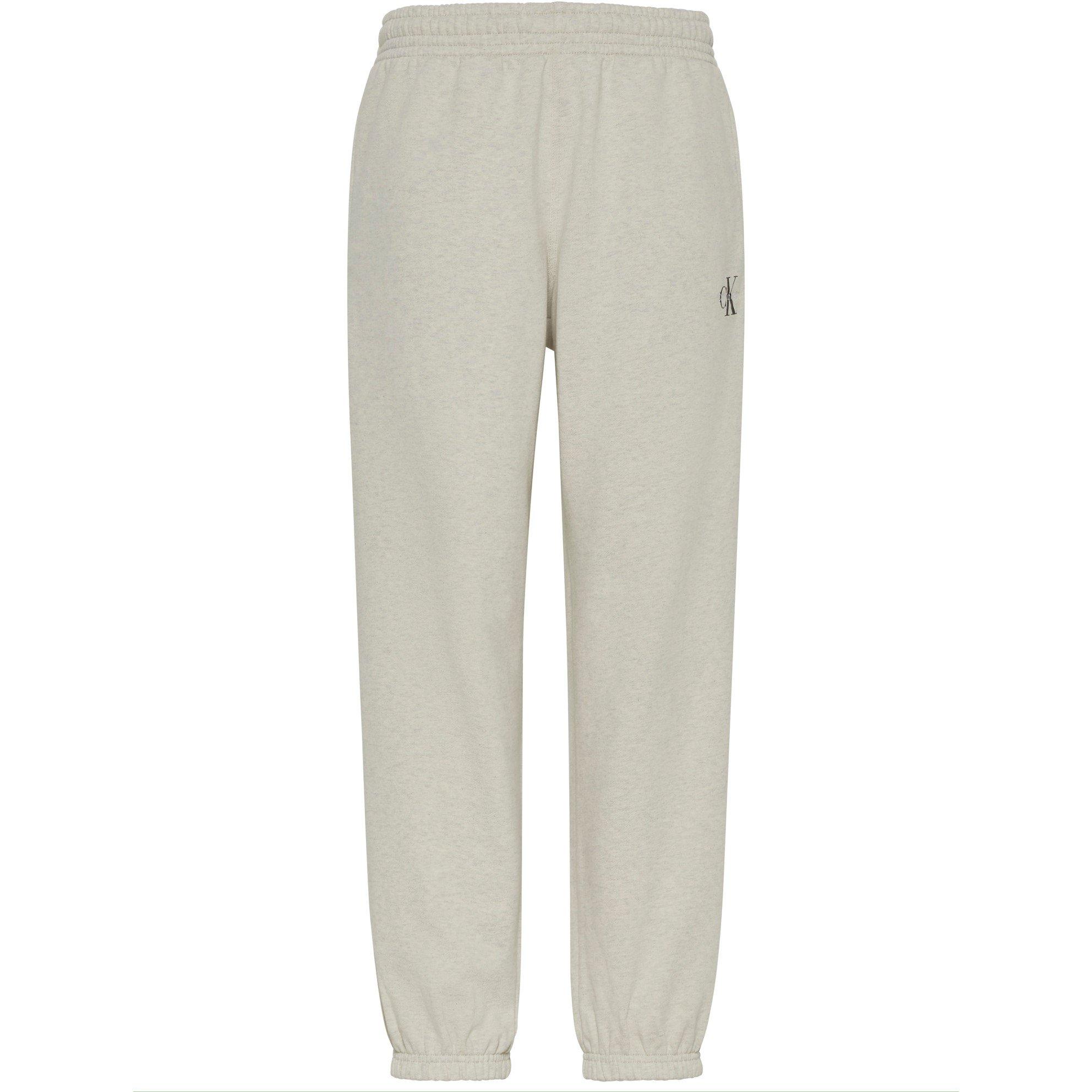 Calvin Klein Jeans Women's Ckj Mono Closed Hem Fleece Joggers - Vanilla Heather - 12 (M)