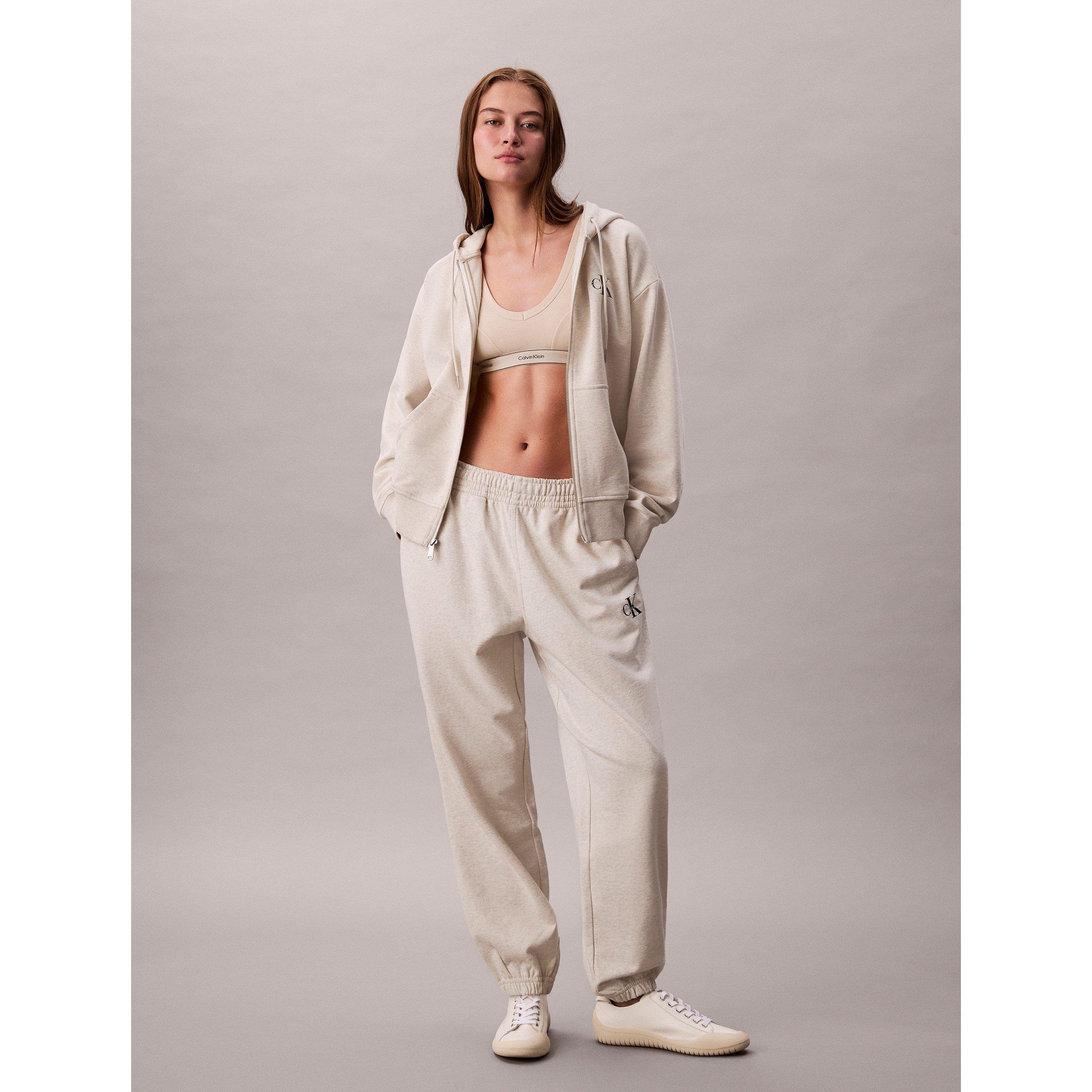 Vanilla Heather - Calvin Klein Jeans - Women's CKJ Mono Closed Hem Fleece Joggers - 2