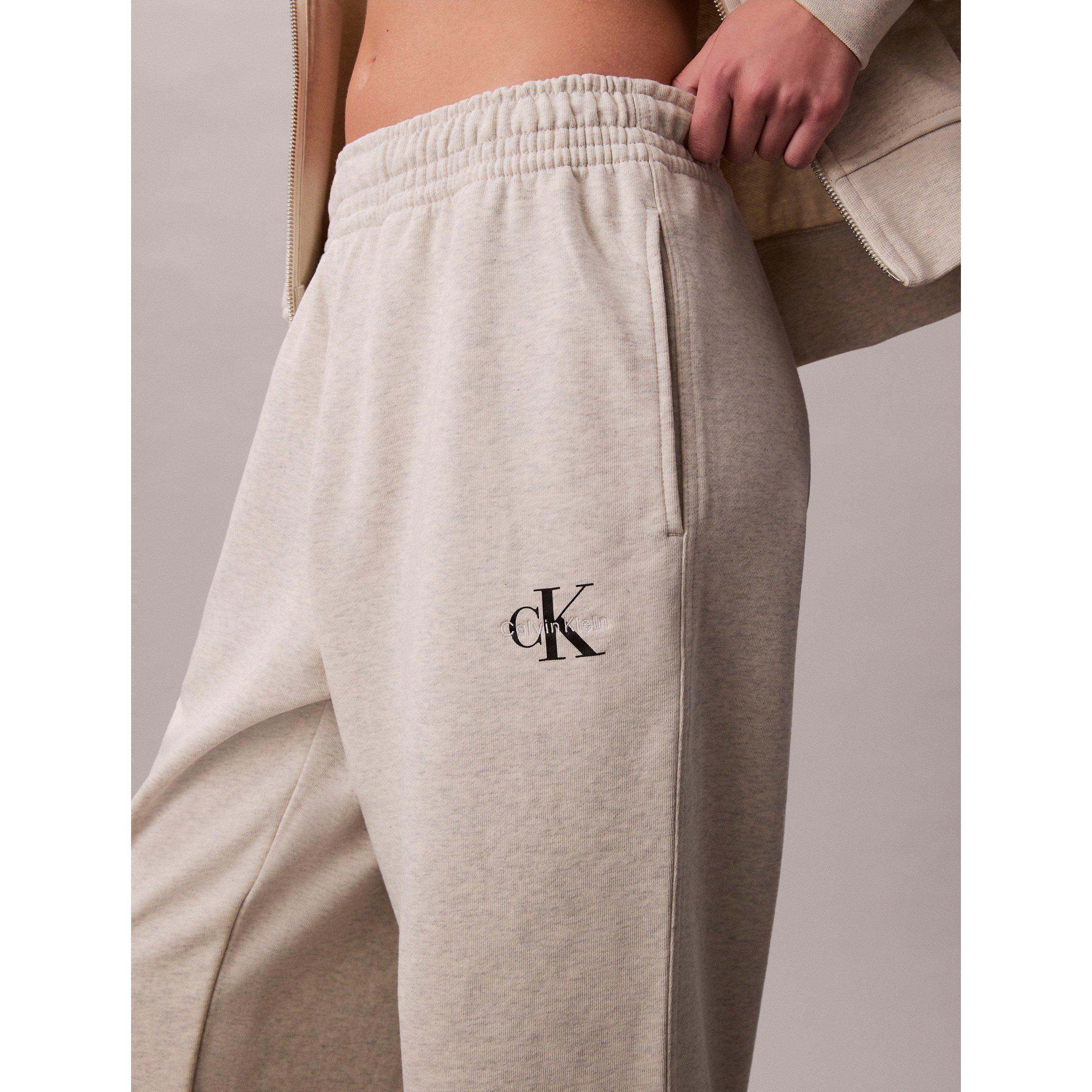 Vanilla Heather - Calvin Klein Jeans - Women's CKJ Mono Closed Hem Fleece Joggers - 5