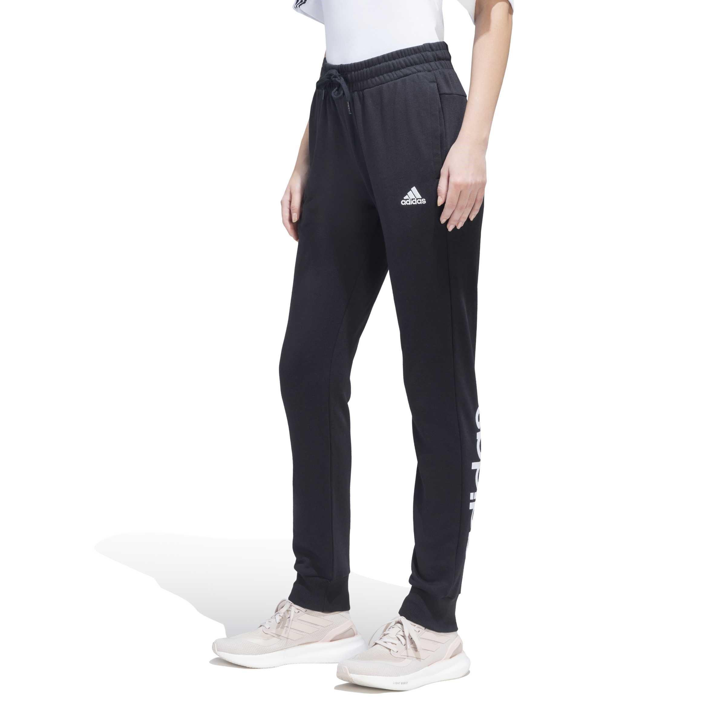 Schwarz/Weiß - adidas - Linear Slim Fit Cotton Joggers Womens - 4