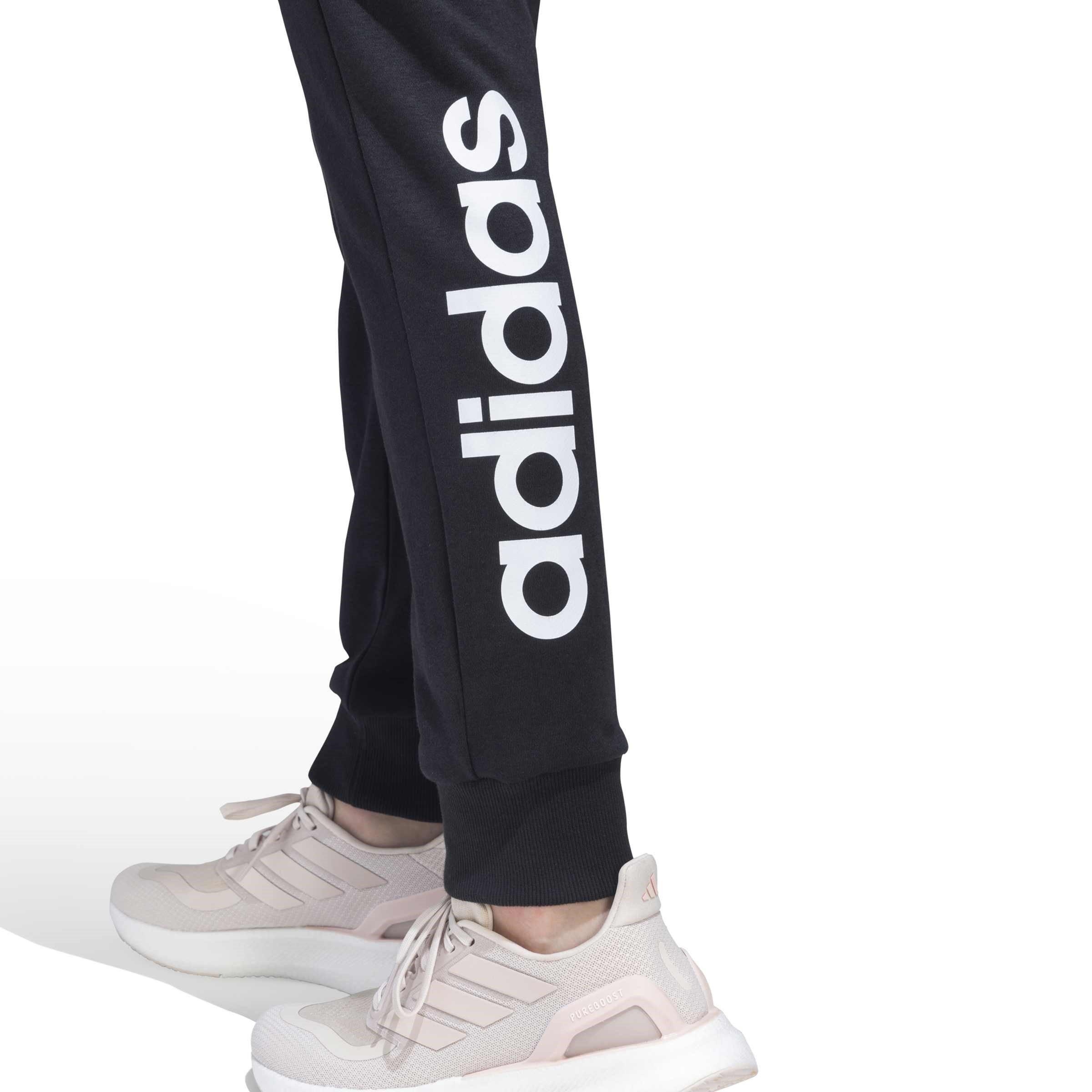 Schwarz/Weiß - adidas - Linear Slim Fit Cotton Joggers Womens - 6