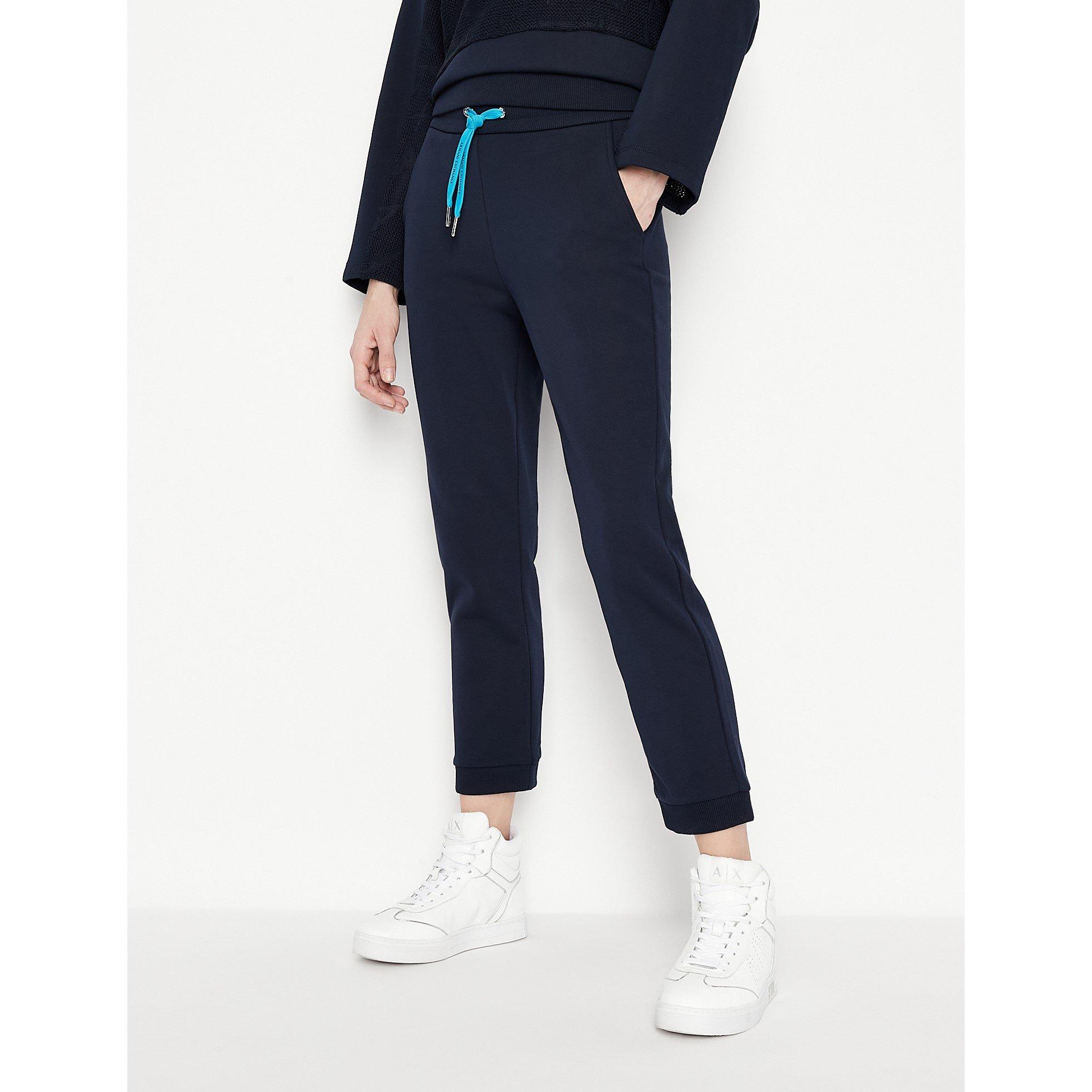 Blueberry Jelly - Armani Exchange - Women's Closed Hem Fleece Jogging Bottoms - 1