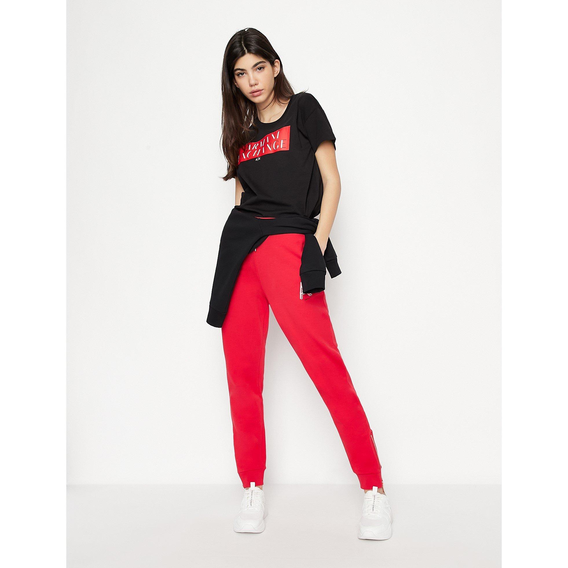 Magma - Armani Exchange - Women's Closed Hem Fleece Jogging Bottoms - 3