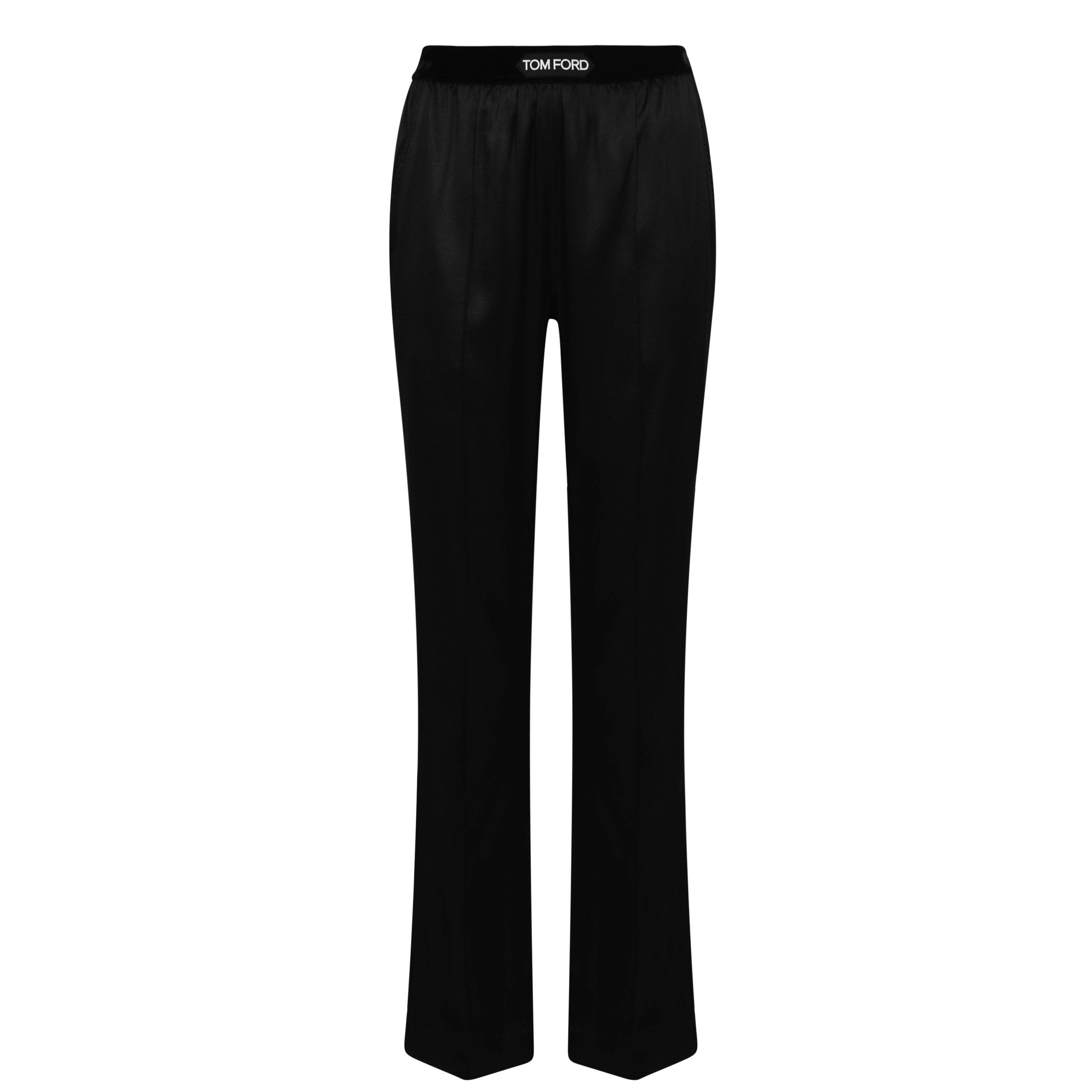 Black - Tom Ford - Women's Plain Silk Stretch Satin Pj Pants - 2