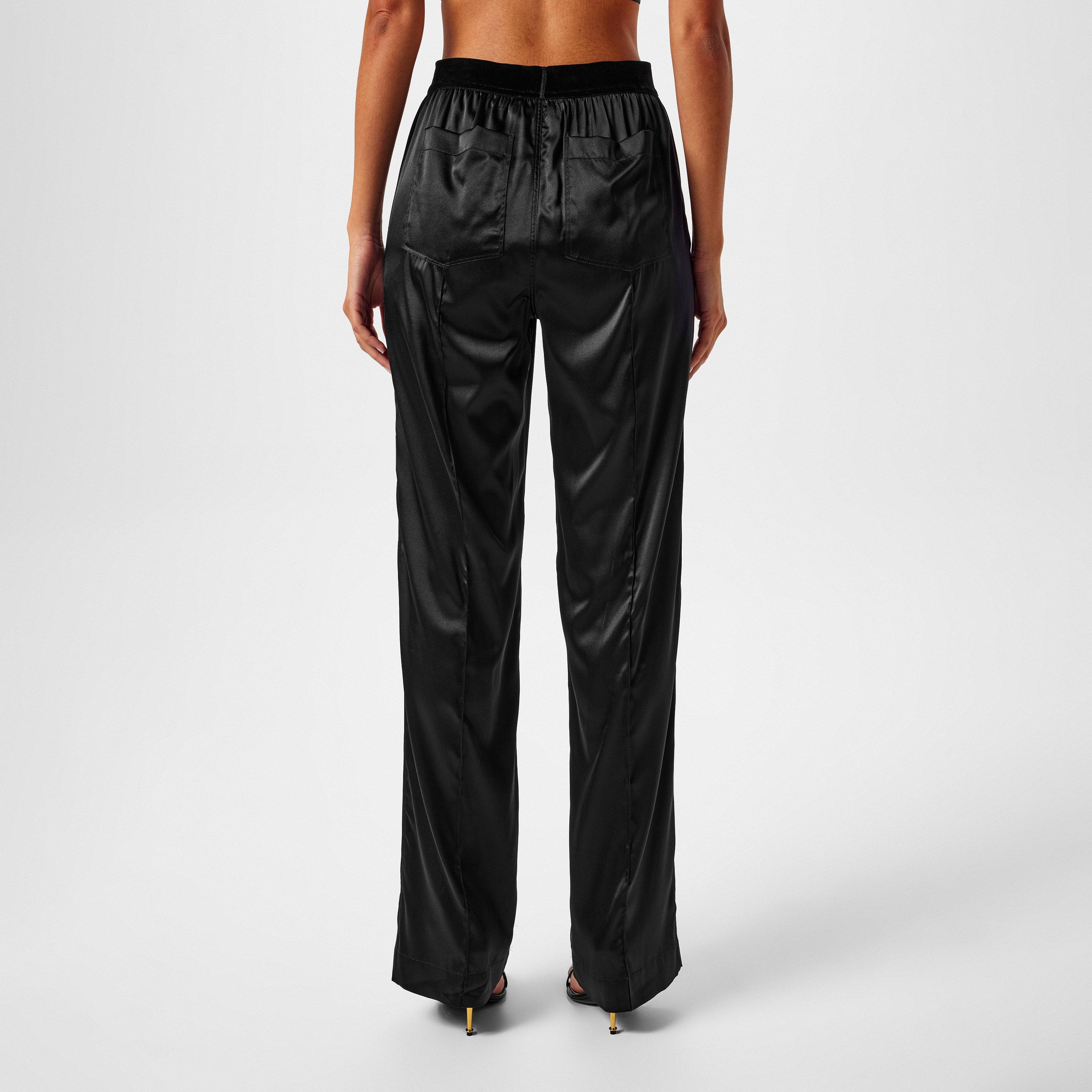 Black - Tom Ford - Women's Plain Silk Stretch Satin Pj Pants - 4