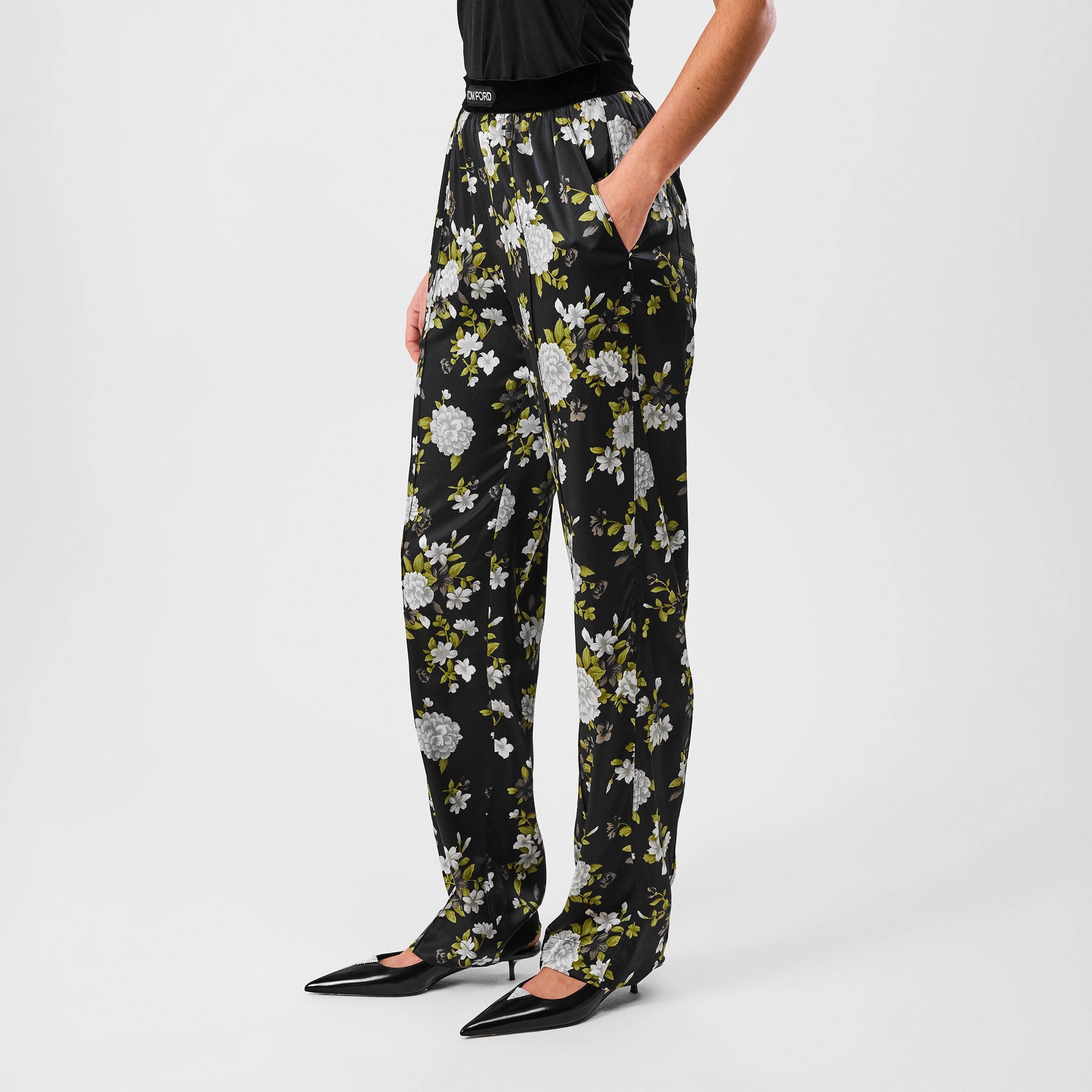 Black - Tom Ford - Women's Plain Silk Stretch Satin Pj Pants - 2