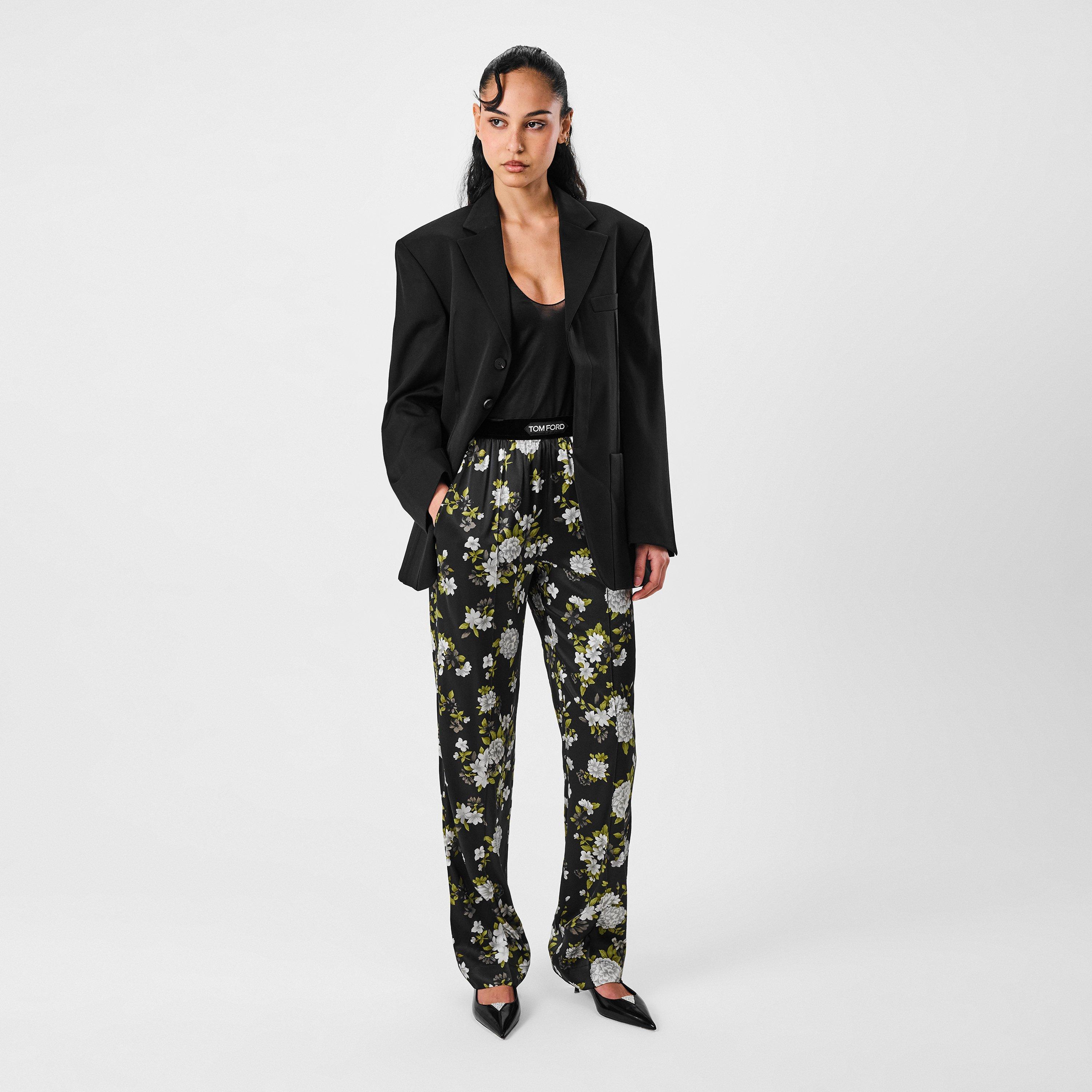 Black - Tom Ford - Women's Plain Silk Stretch Satin Pj Pants - 4
