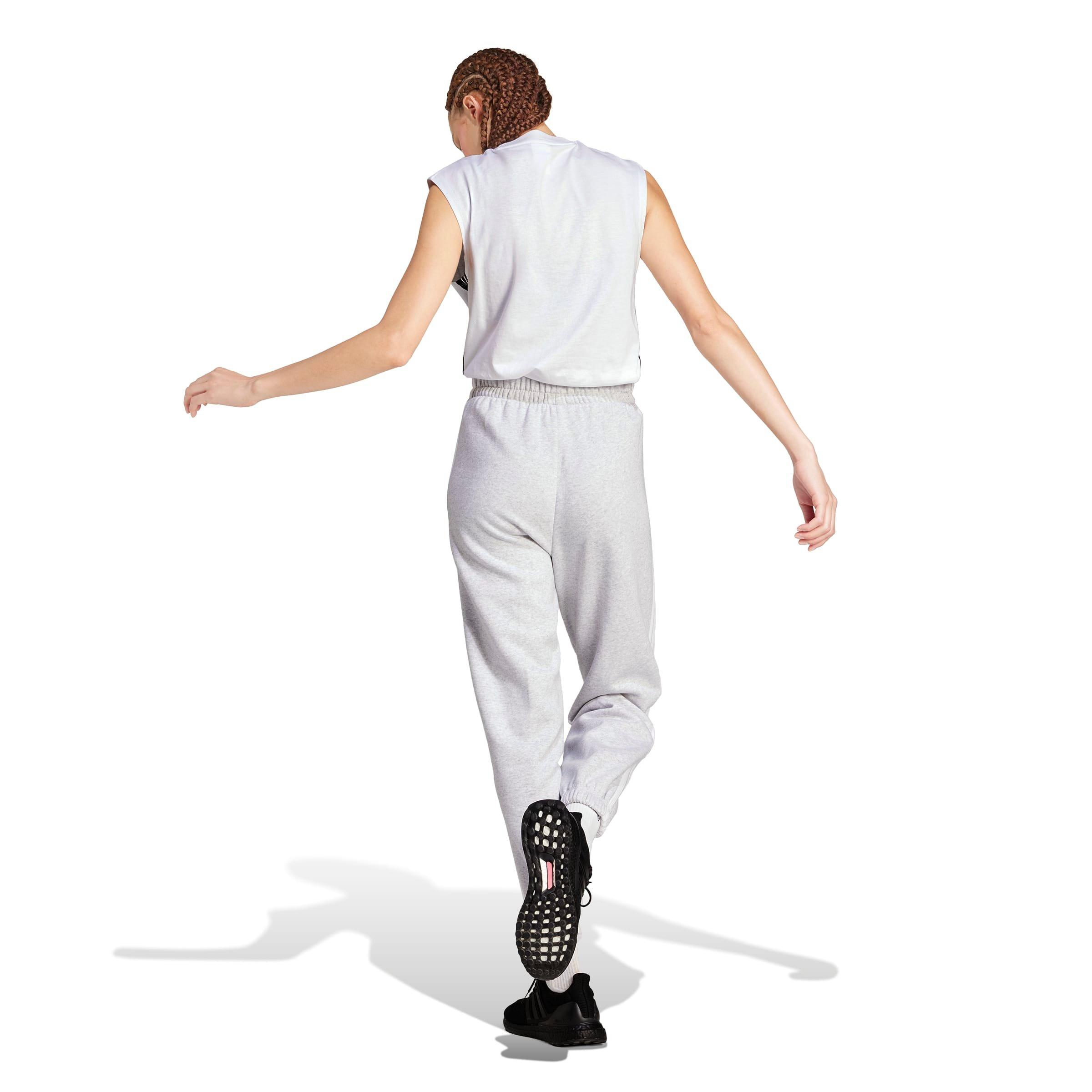 Svijetlo siva - adidas - Essentials 3-Stripes Pants Slim Womens - 3