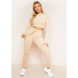 Missy Empire Soft Ribbed Drawstring Joggers