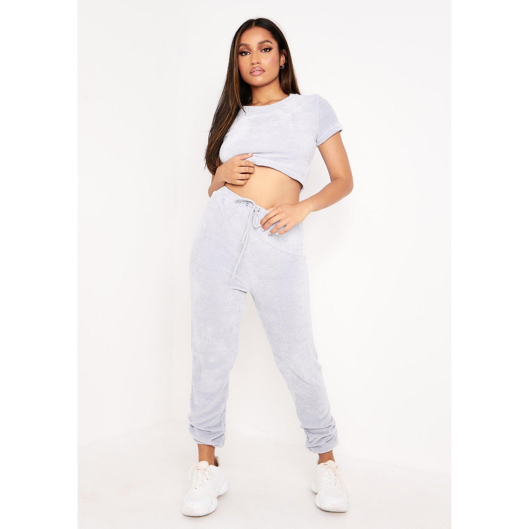 Blu - Missy Empire - Chenille Drawstring Joggers