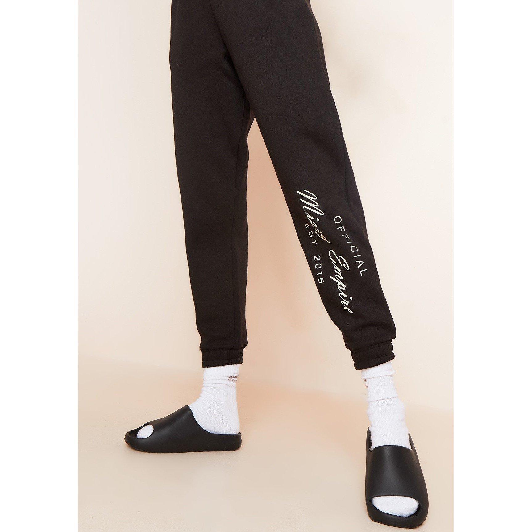 Missy Empire Women's Slogan Joggers - Black - 6 (2XS)
