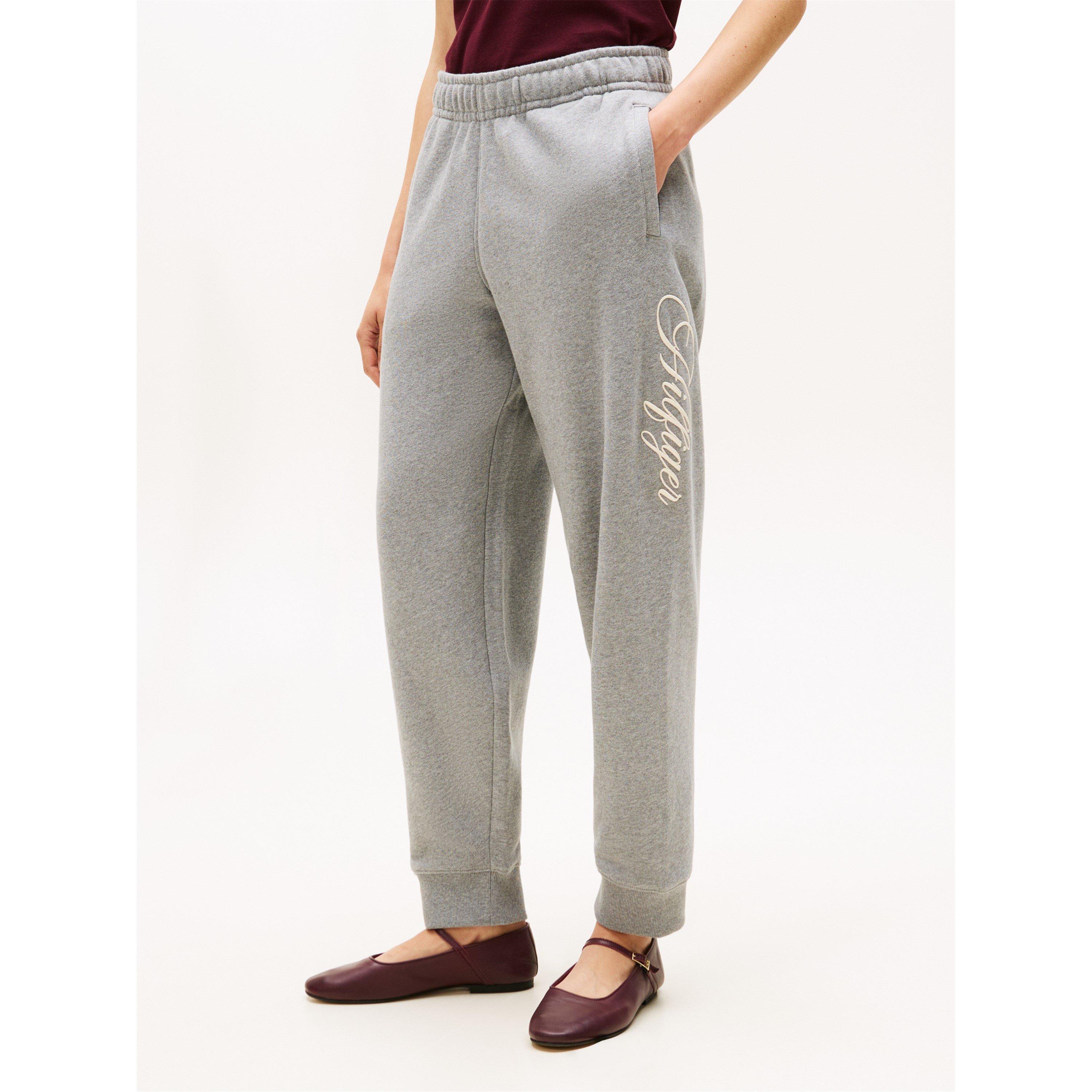 Med Grey Heath - Tommy Hilfiger - Women's Script Closed Hem Fleece Joggers - 5
