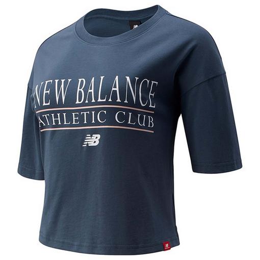New Balance Balance Essentials Athletic Club Boxy Womens Cropped T Shirt