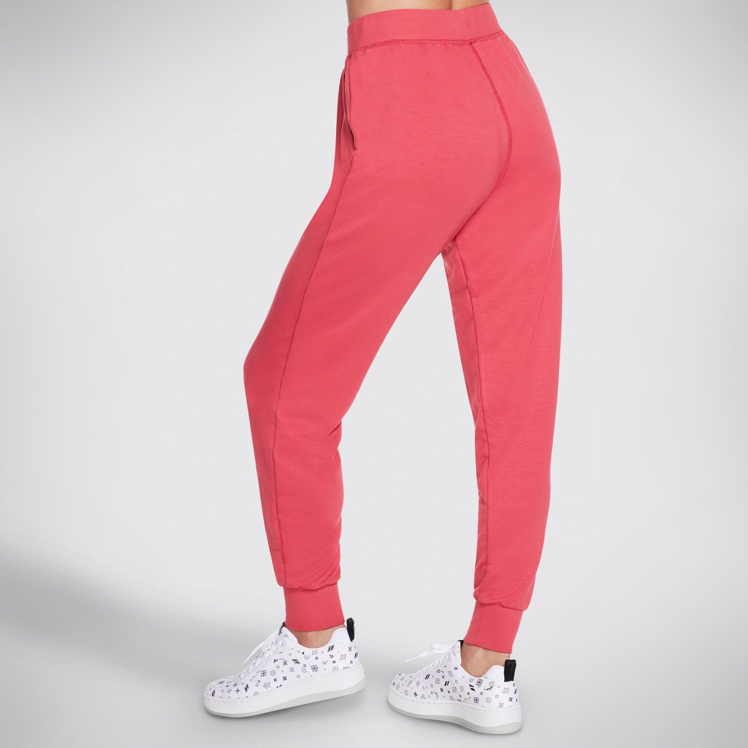 Red/Pink - Skechers - Women's Closed Hem Fleece Joggers - 2