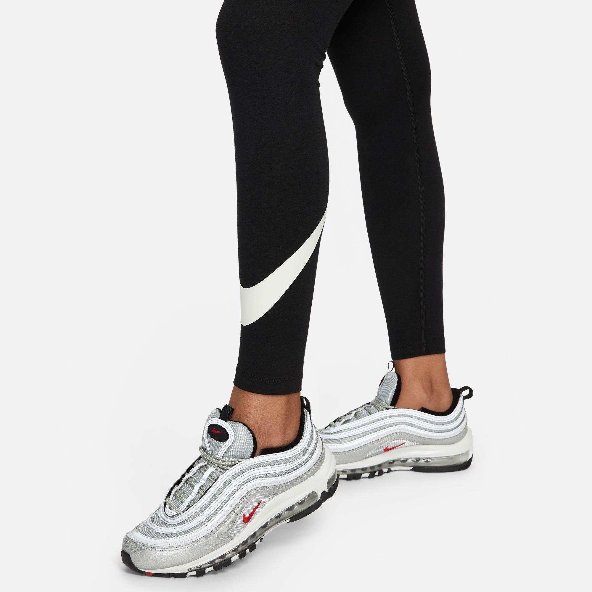Schwarz - Nike - Sportswear Essential Women's Mid-Rise Swoosh Leggings - 3