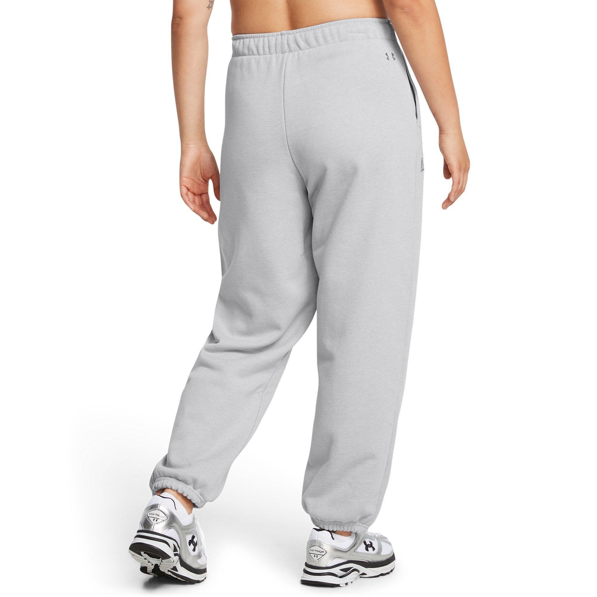 Grey - Under Armour - Closed Hem Fleece Joggers - 4