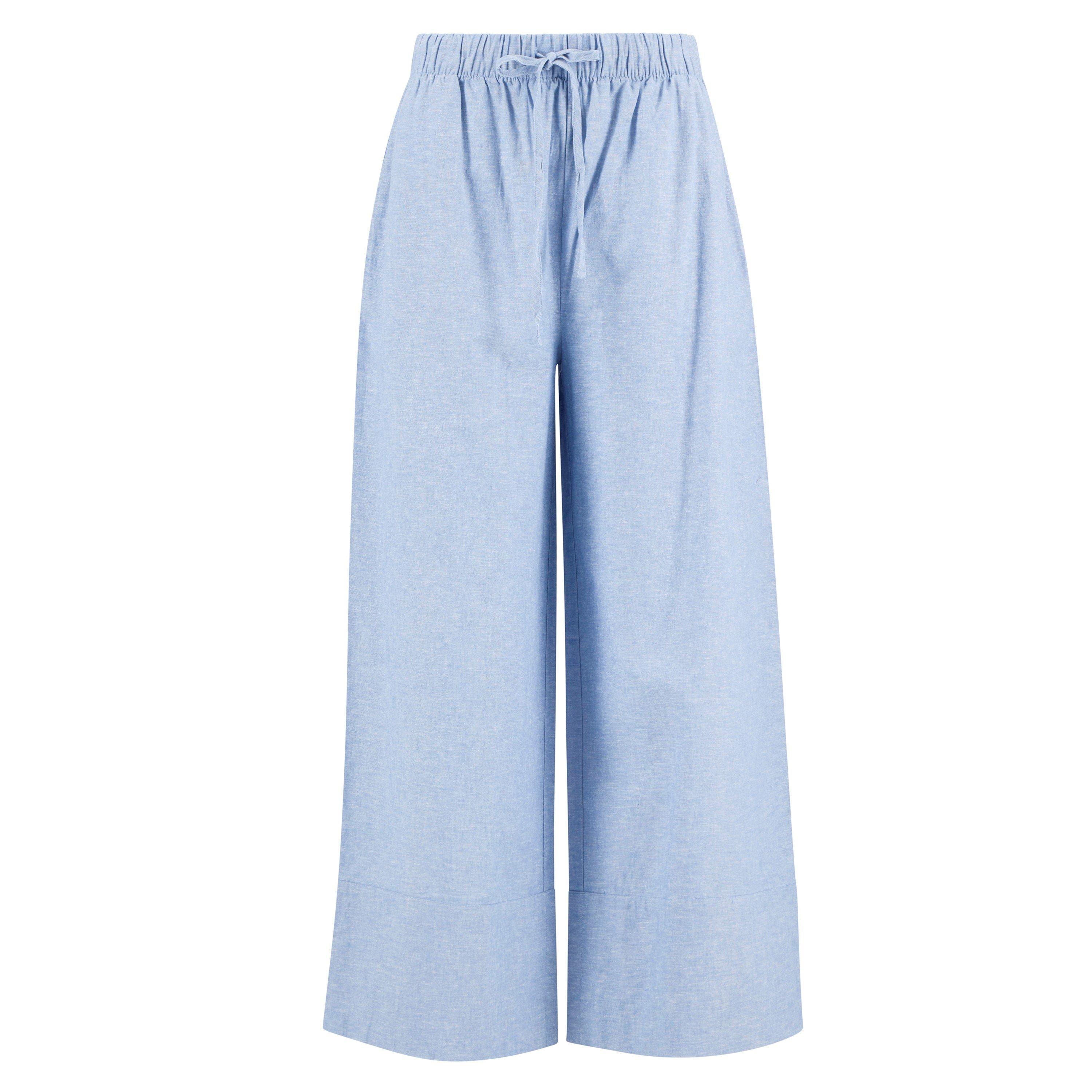 Light Chambray - Barbour - Women's Wide Leg Trousers - 1
