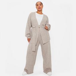 I Saw It First ISAWITFIRST Recycled Cosy Knit Wide Leg Trousers Co-Ord
