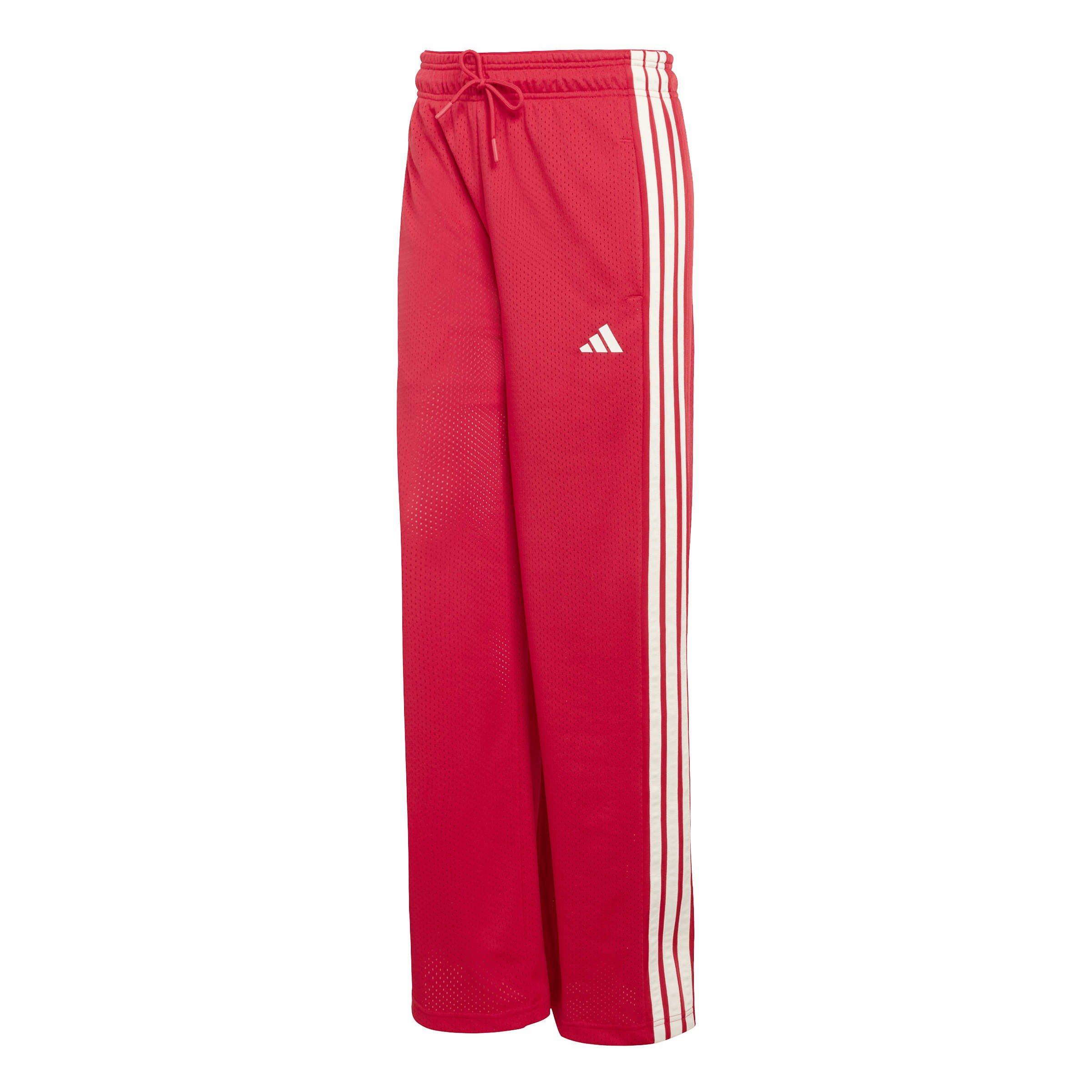 Ruby/Wht/Crystl - adidas - Women's Open Hem Woven Tracksuit Joggers - 1