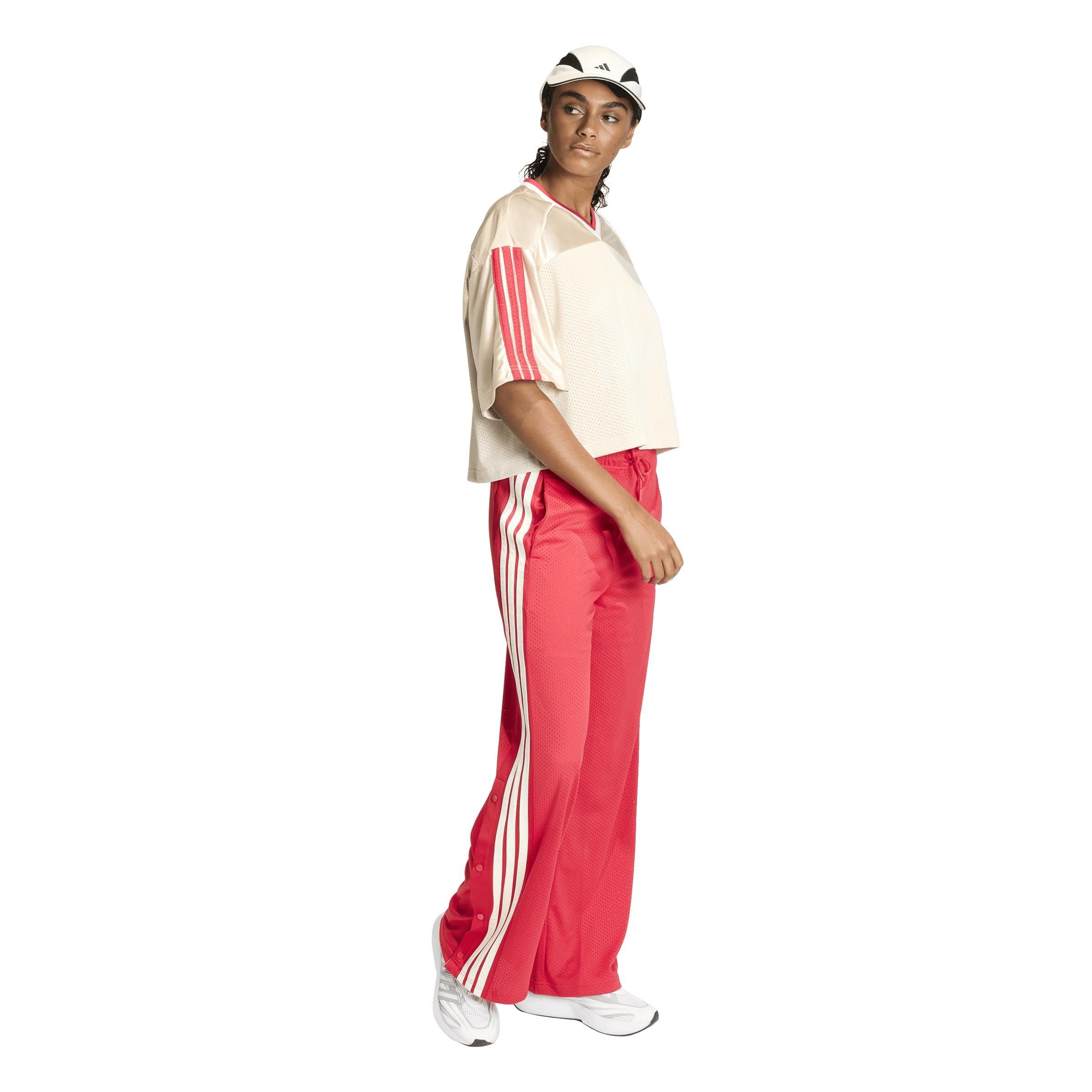 Ruby/Wht/Crystl - adidas - Women's Open Hem Woven Tracksuit Joggers - 6